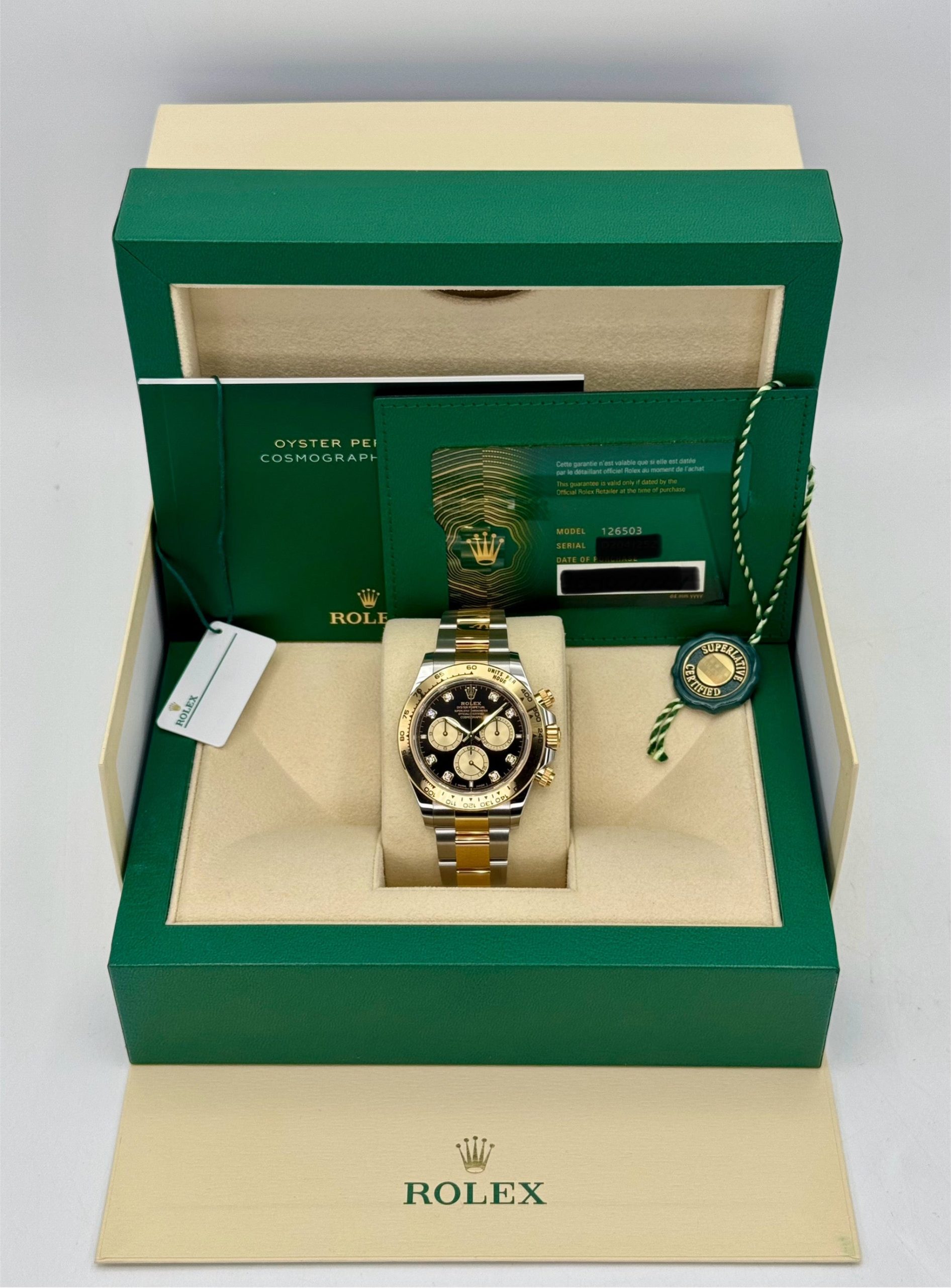 NEW 2025 Rolex Daytona 40mm 126503 Two-Tone Black Diamond Dial - Image 10