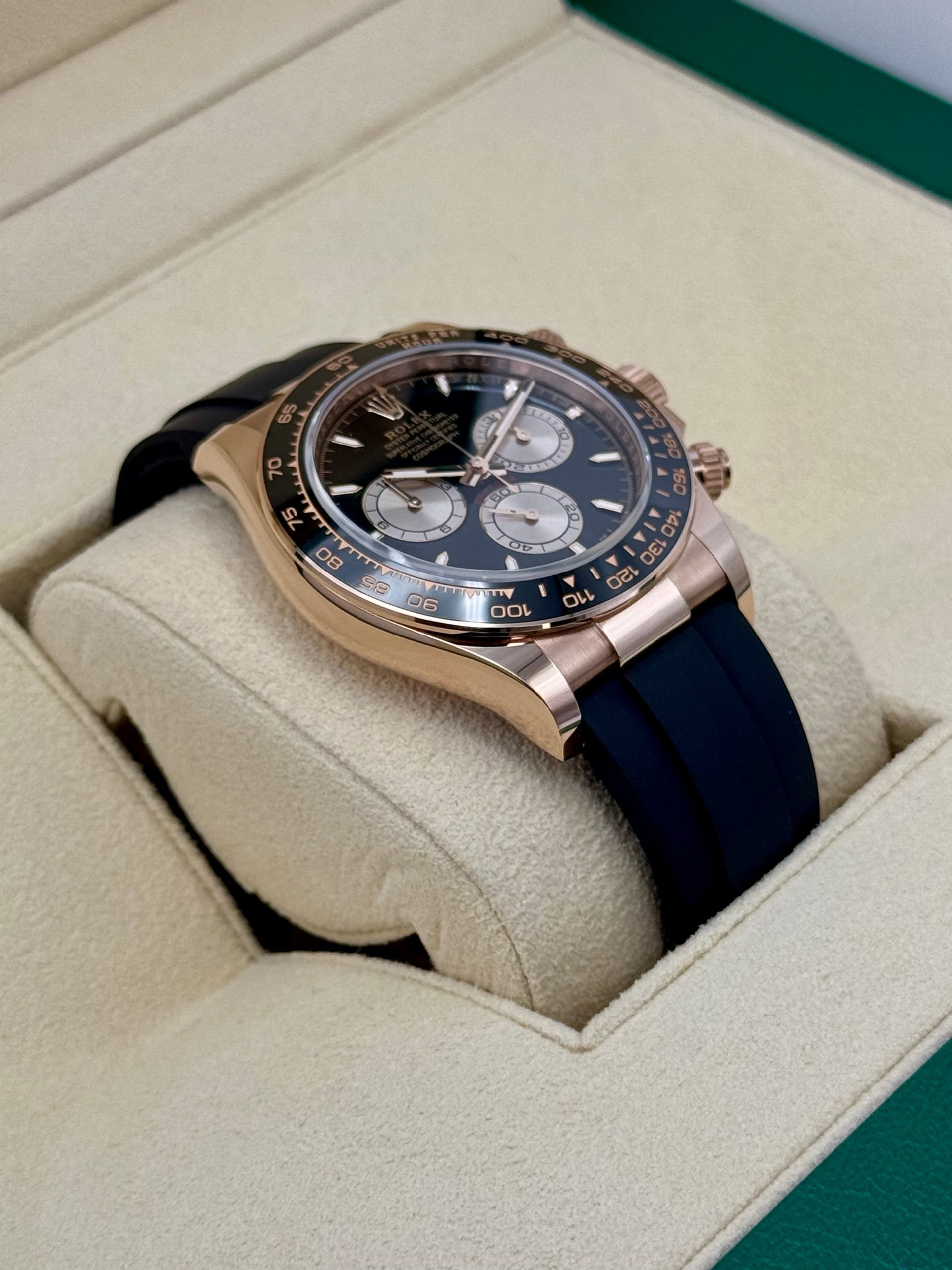 NEW 2024 Rolex Daytona 40mm 126515LN Rose Gold Oysterflex Black Dial Dial - Image 6