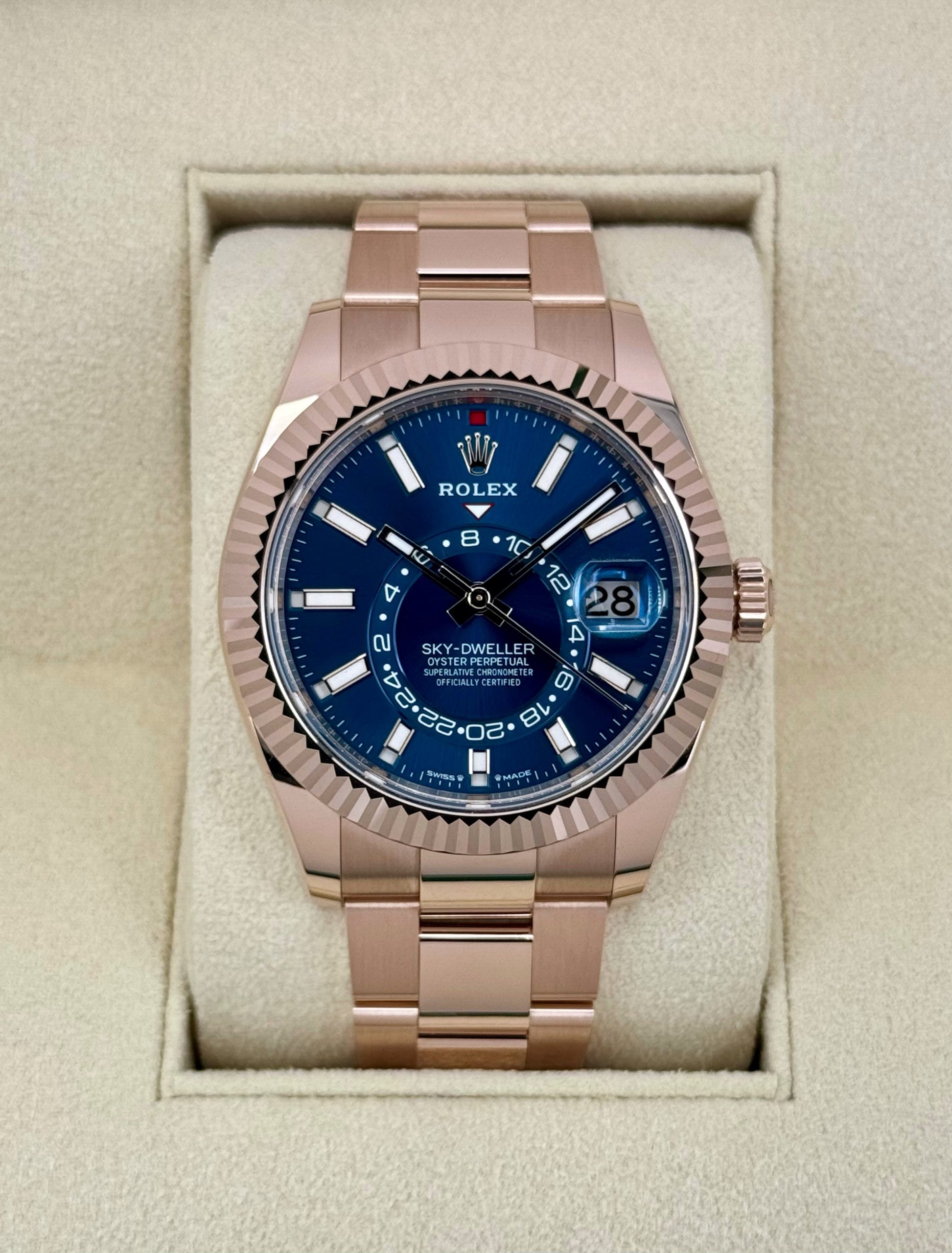 NEW 2025 Rolex Sky-Dweller 42mm 336935 Rose Gold Blue Dial
