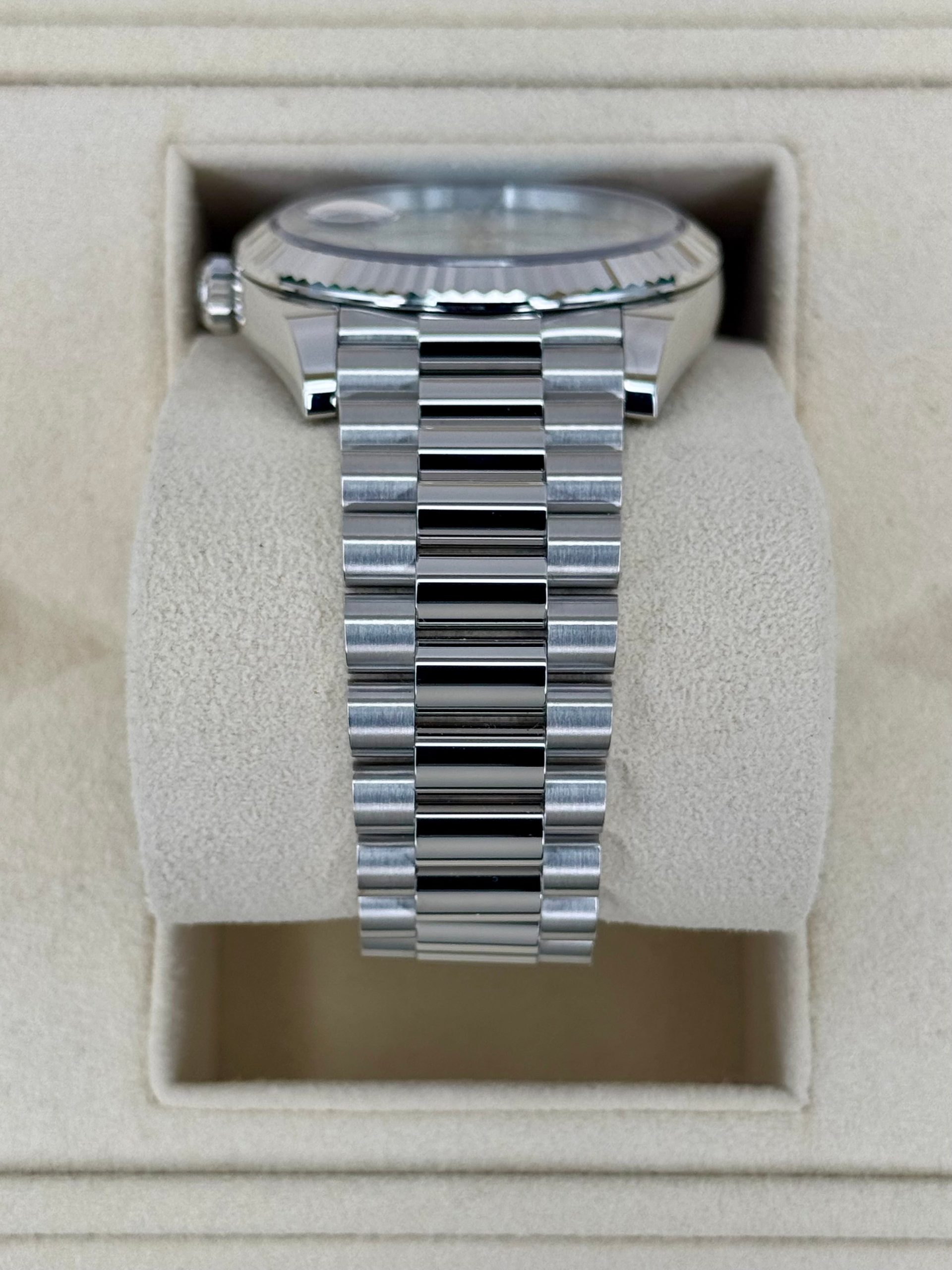 NEW 2024 Rolex Day-Date Platinum 40mm 228236 Ice-Blue Roman Dial - Image 4