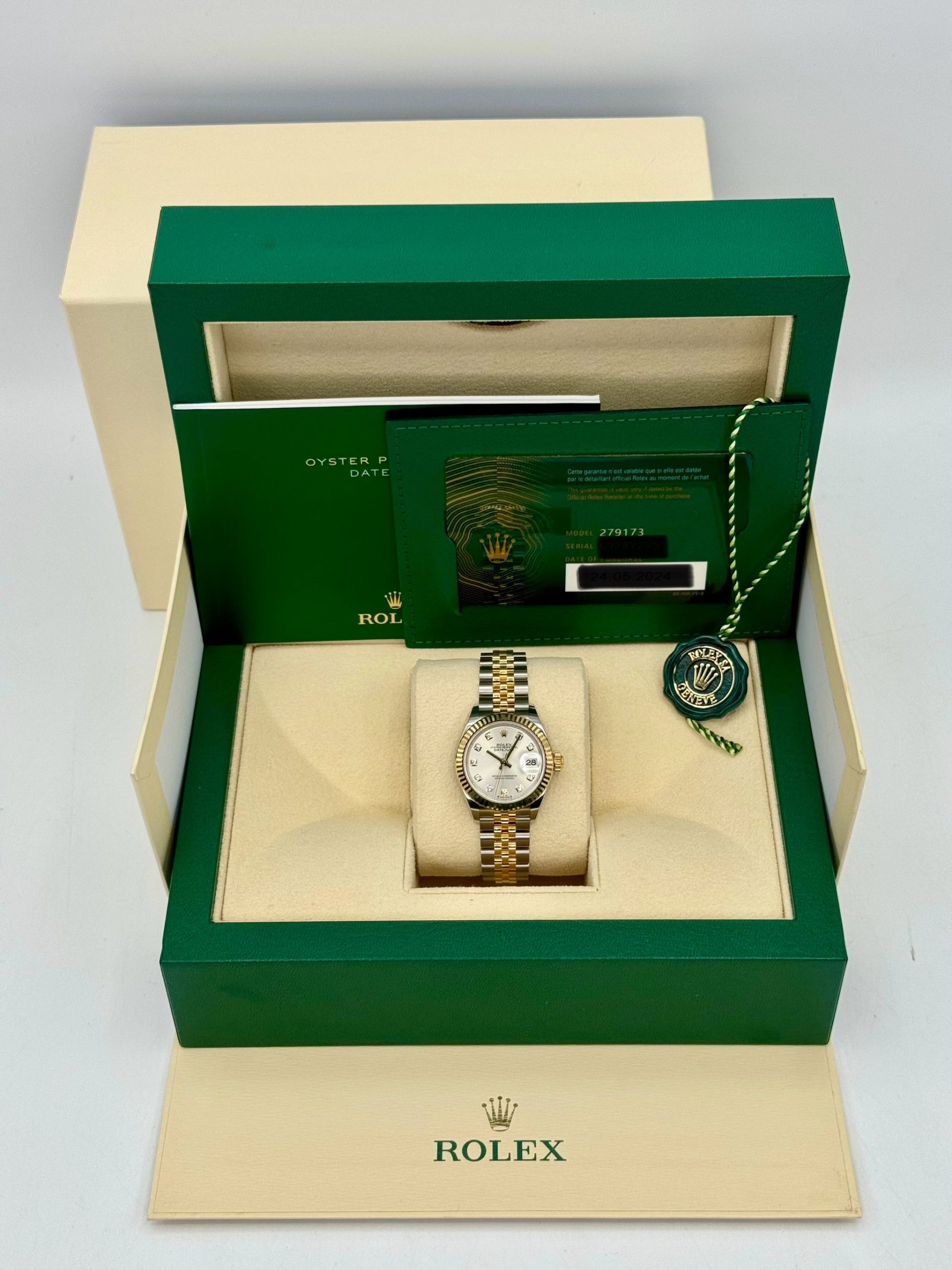 NEW 2024 Rolex Lady Datejust 28mm 279173 Jubilee Silver Diamond Dial - Image 12