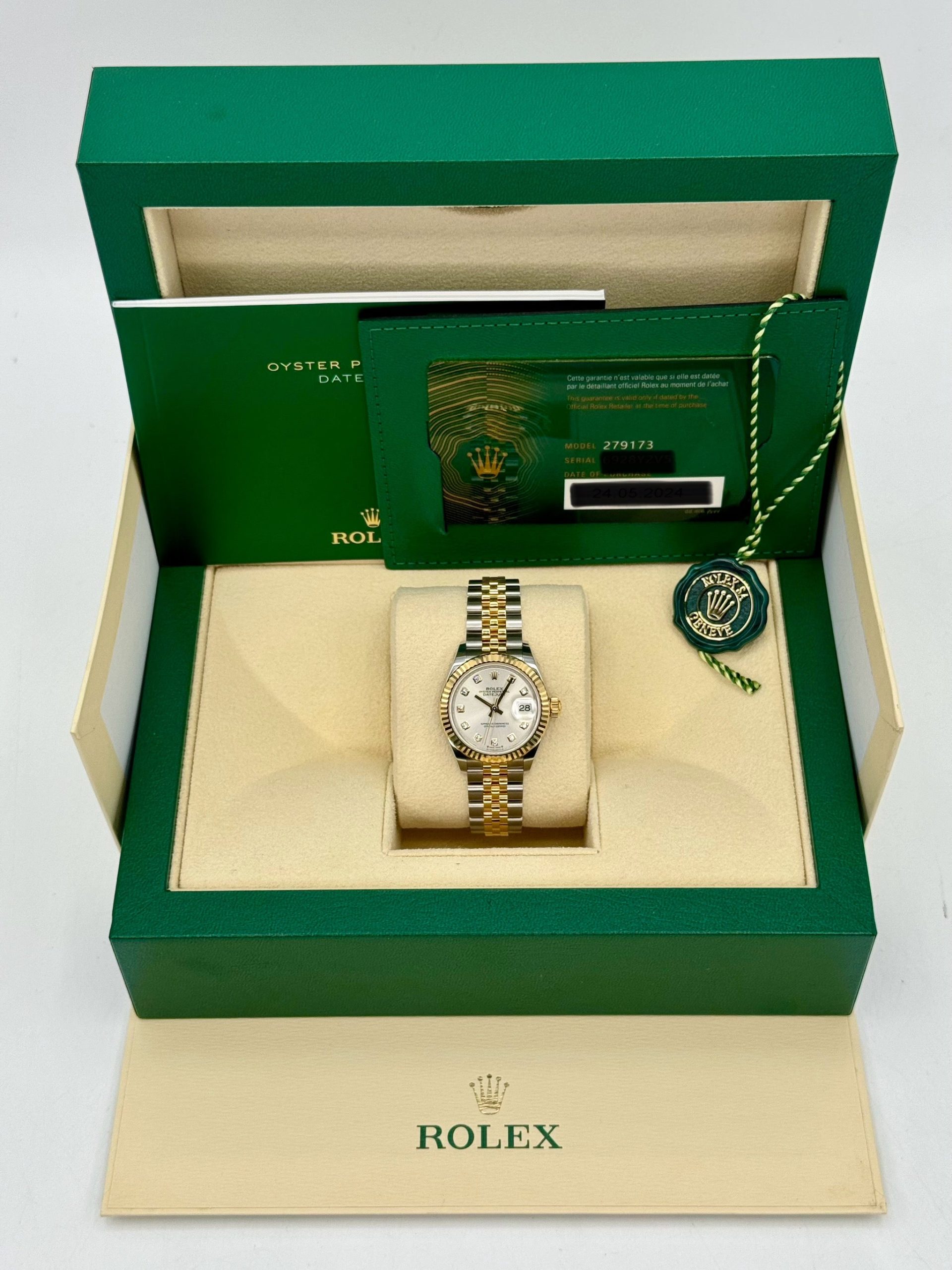 NEW 2024 Rolex Lady Datejust 28mm 279173 Jubilee Silver Diamond Dial - Image 11