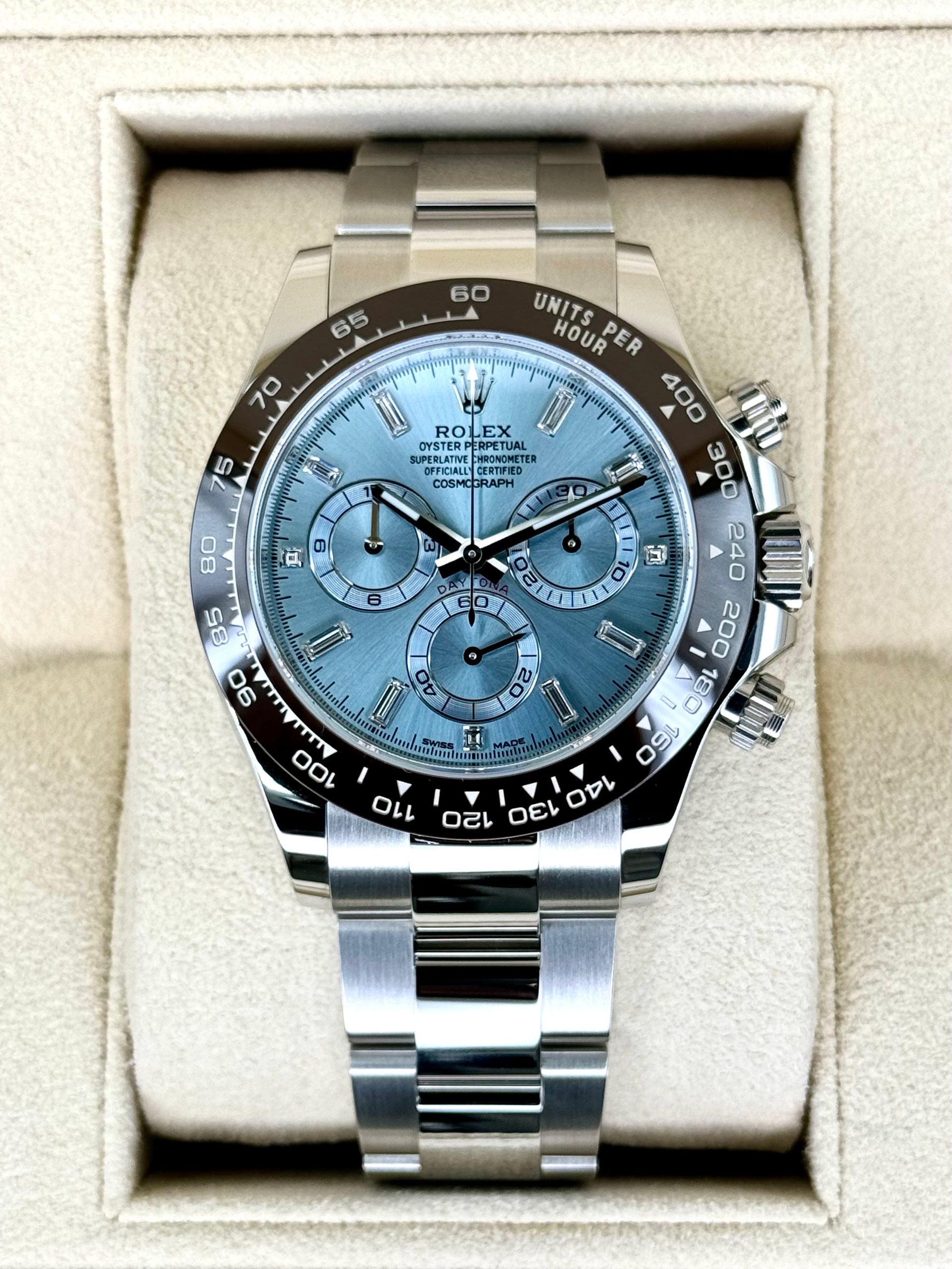 2023 Rolex Daytona 40mm 116506 Platinum Ice Blue Diamond Dial