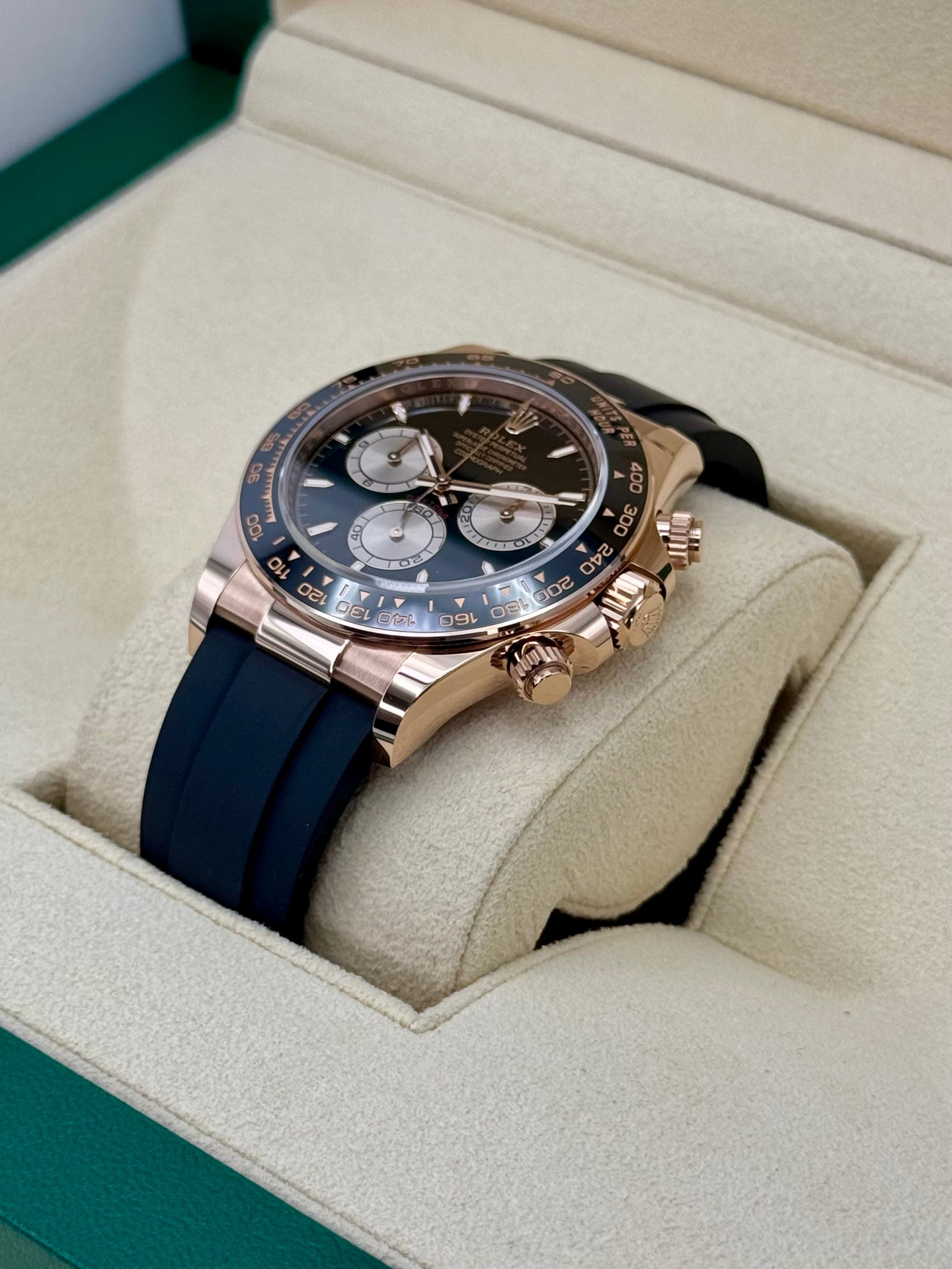 NEW 2024 Rolex Daytona 40mm 126515LN Rose Gold Oysterflex Black Dial Dial - Image 8