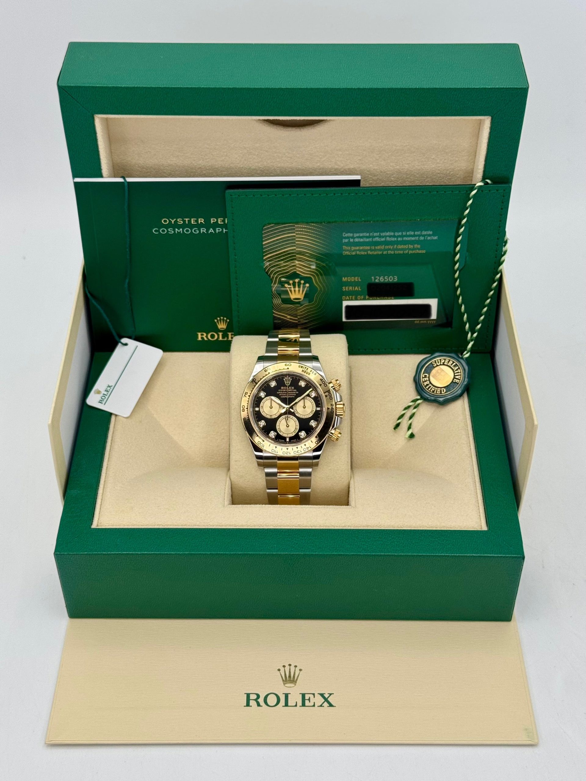 NEW 2025 Rolex Daytona 40mm 126503 Two-Tone Black Diamond Dial - Image 9