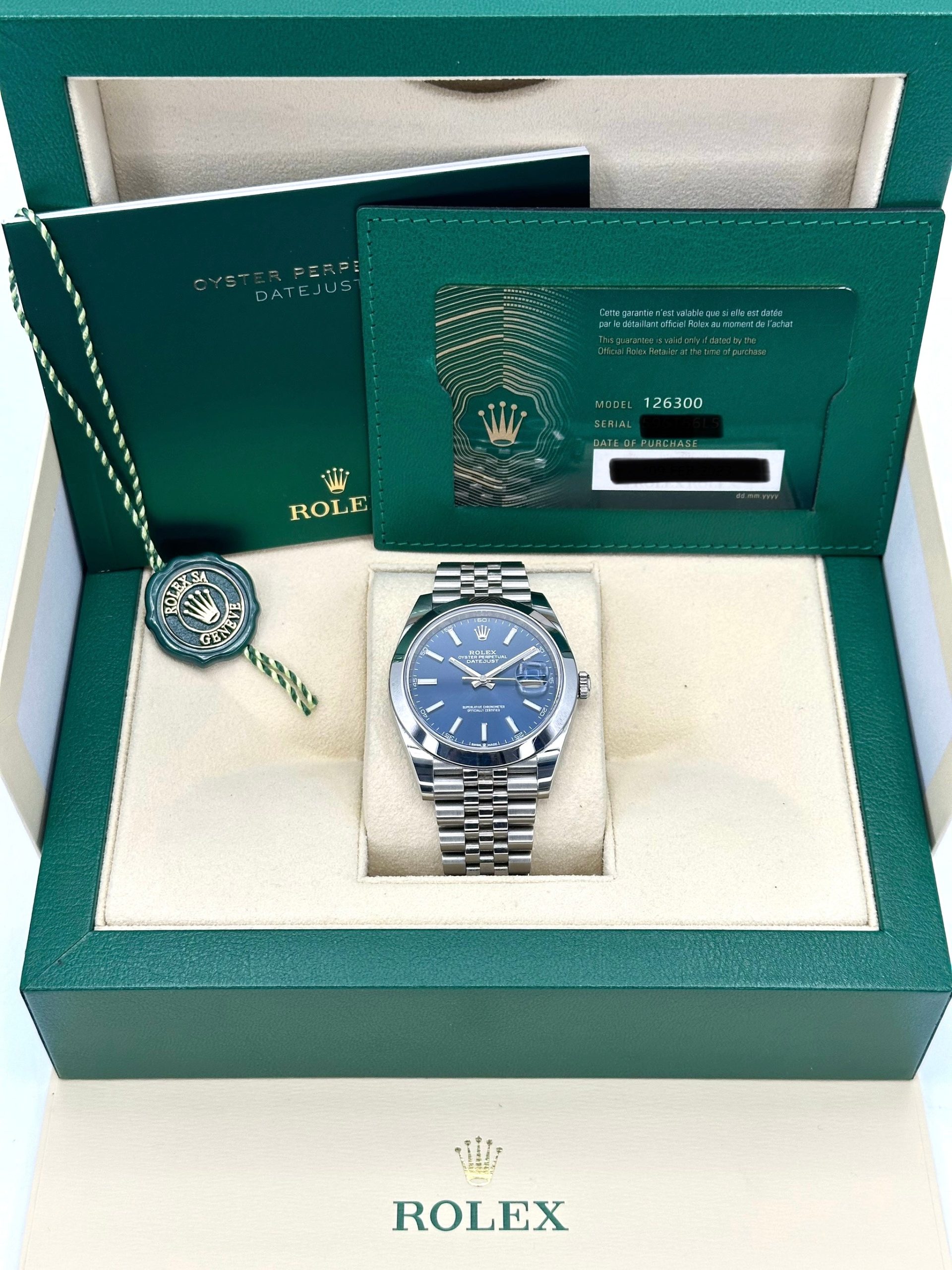 2023 Rolex Datejust 41mm 126300 Stainless Steel Jubilee Blue Dial - Image 3