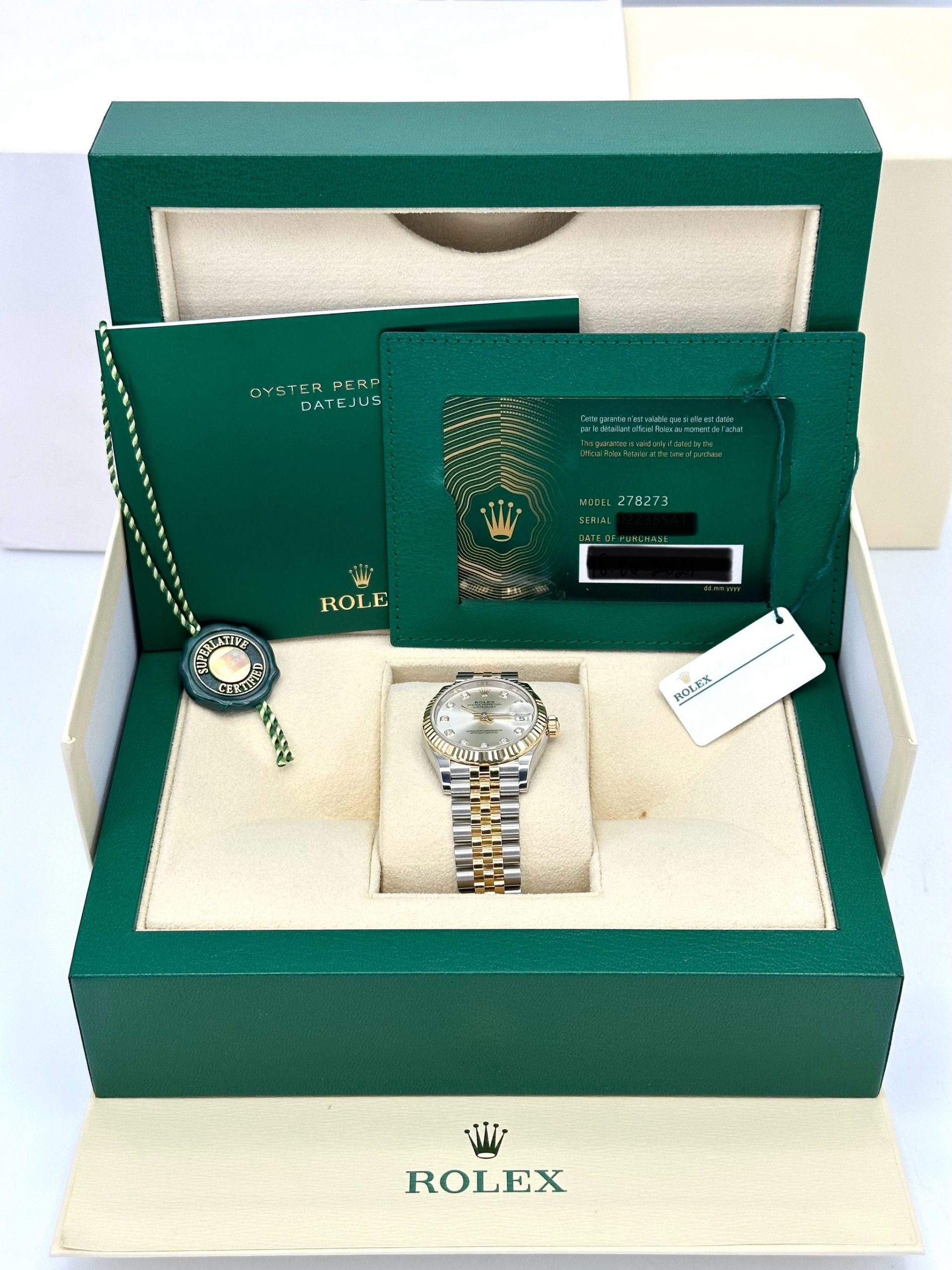 NEW 2024 Rolex Lady Datejust 31mm 278273 Two-Tone Silver Diamond Dial - Image 12
