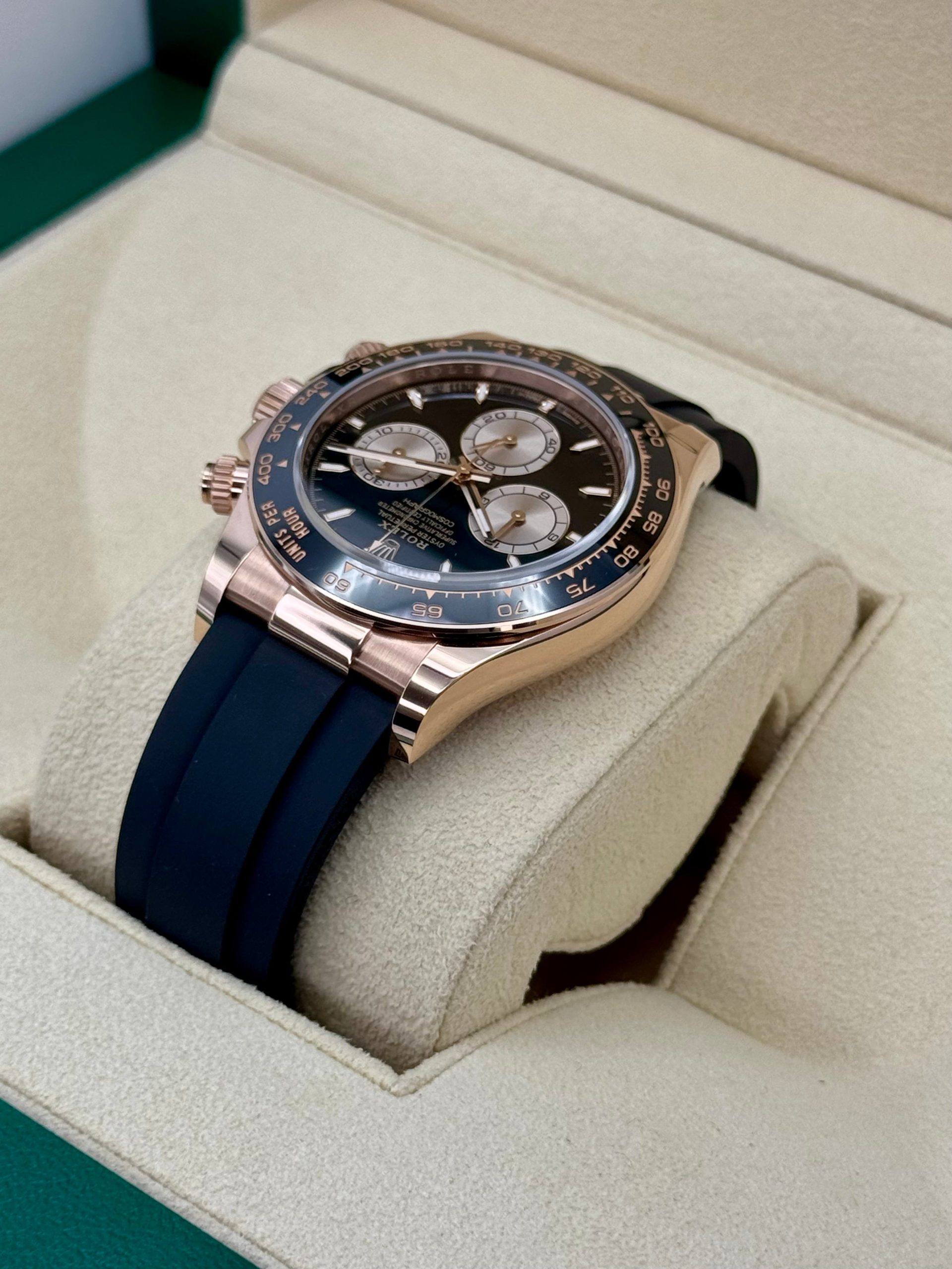 NEW 2024 Rolex Daytona 40mm 126515LN Rose Gold Oysterflex Black Dial Dial - Image 7