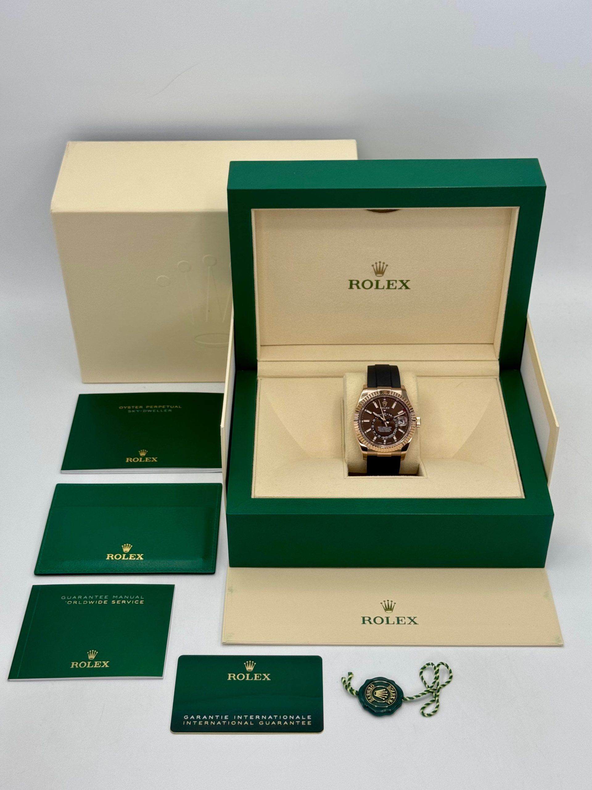 2022 Rolex Sky-Dweller 42mm 326235 Rose Gold Oysterflex Chocolate Dial - Image 10