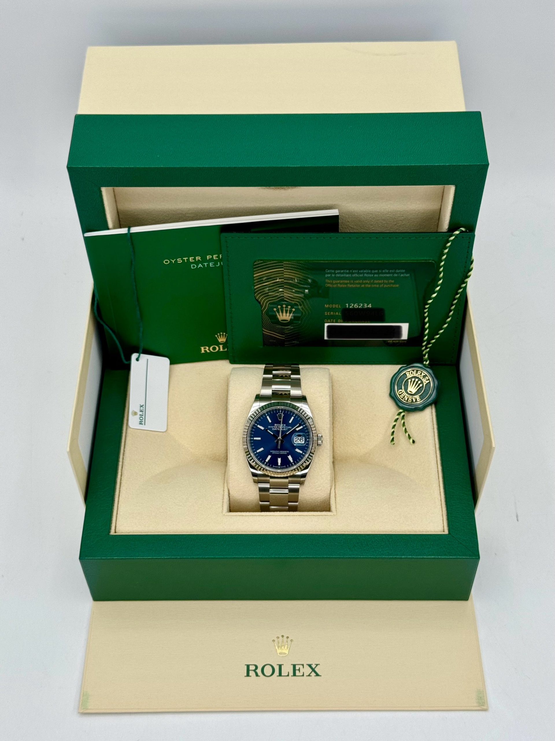 NEW 2024 Rolex Datejust 36mm 126234 Stainless Steel Oyster Blue Dial - Image 12