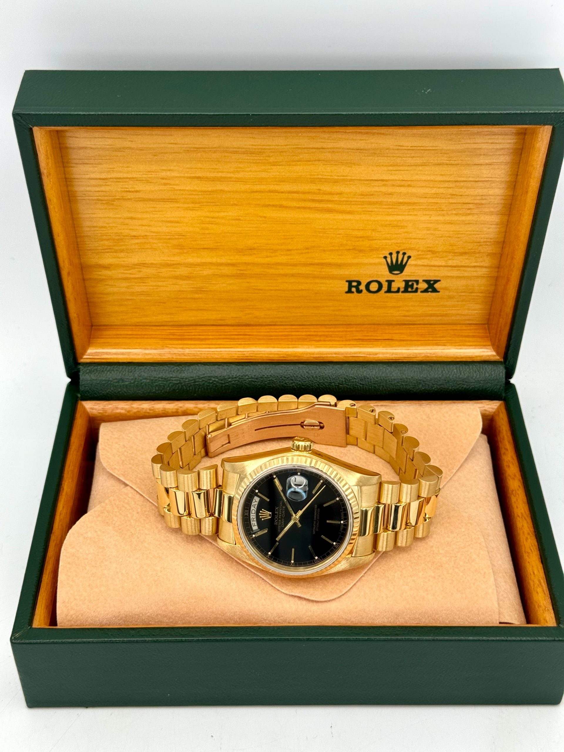 1981 Rolex Day-Date 36mm 18038 Presidential Black Dial - Image 13