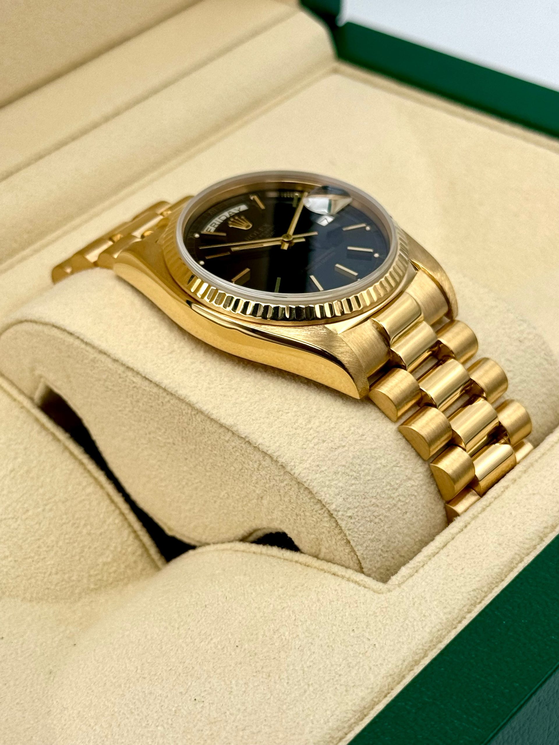 1981 Rolex Day-Date 36mm 18038 Presidential Black Dial - Image 7