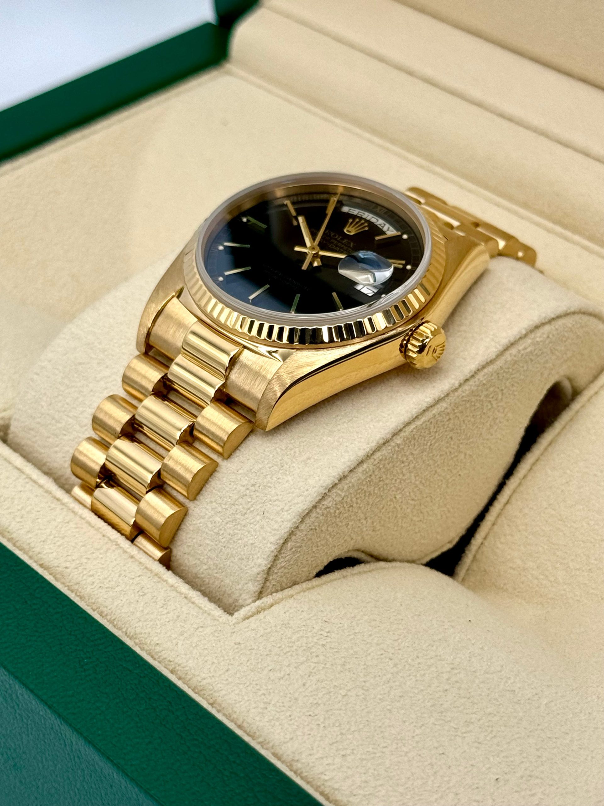 1981 Rolex Day-Date 36mm 18038 Presidential Black Dial - Image 6