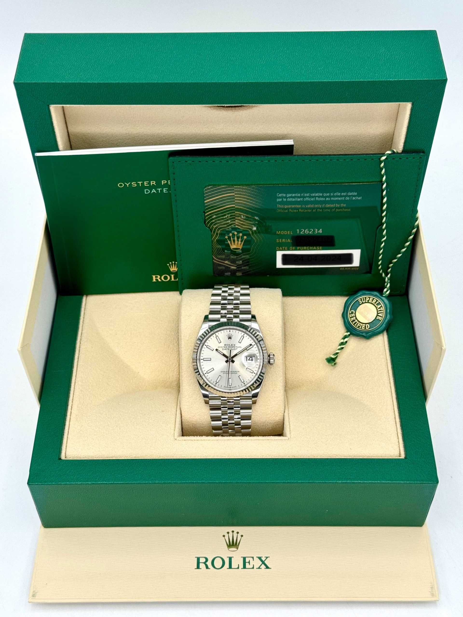 NEW 2024 Rolex Datejust 36mm 126234 Stainless Steel Jubilee Silver Dial - Image 11