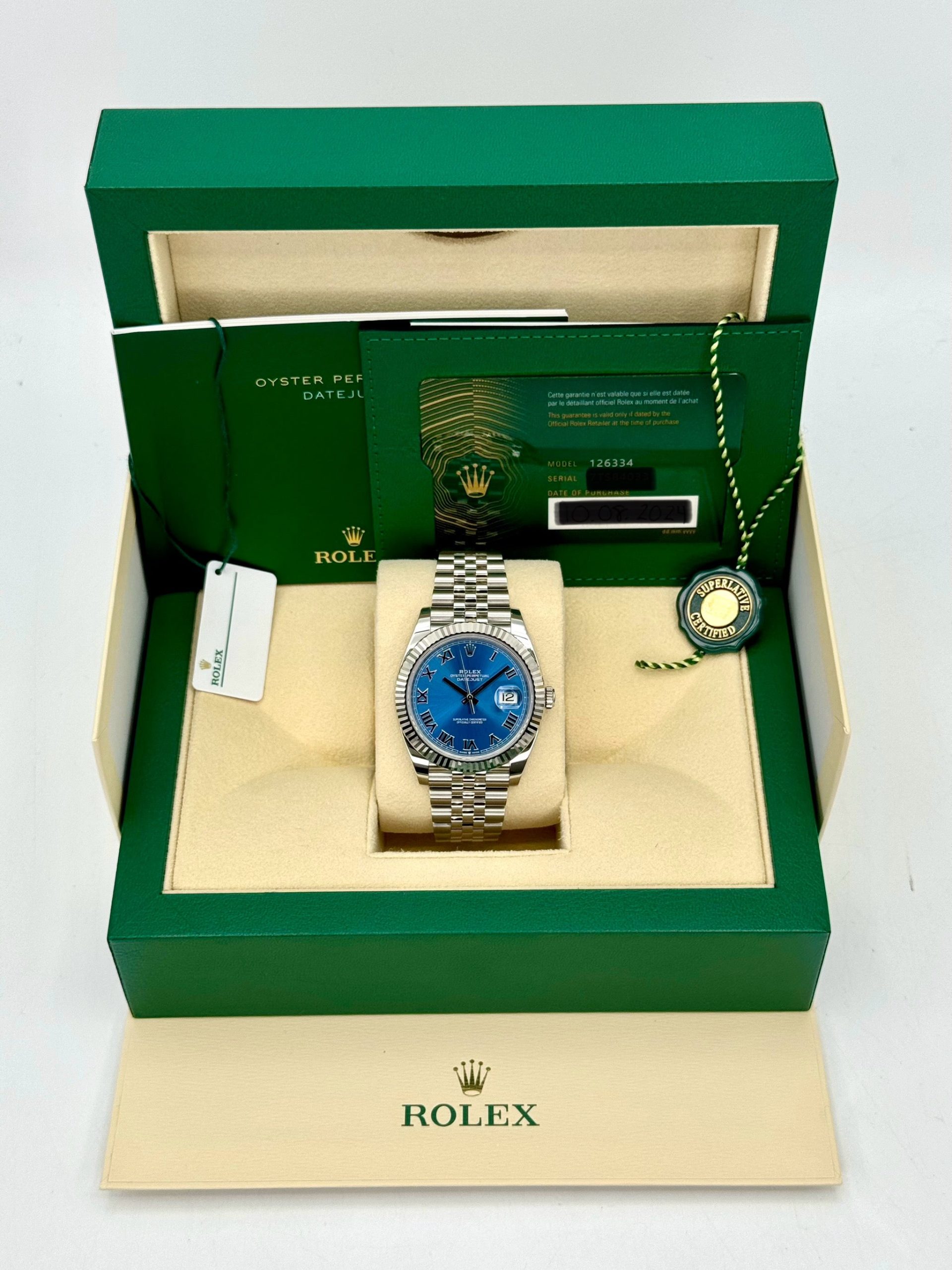 NEW 2024 Rolex Datejust 41mm 126334 Jubilee Blue Roman Numeral Dial - Image 11