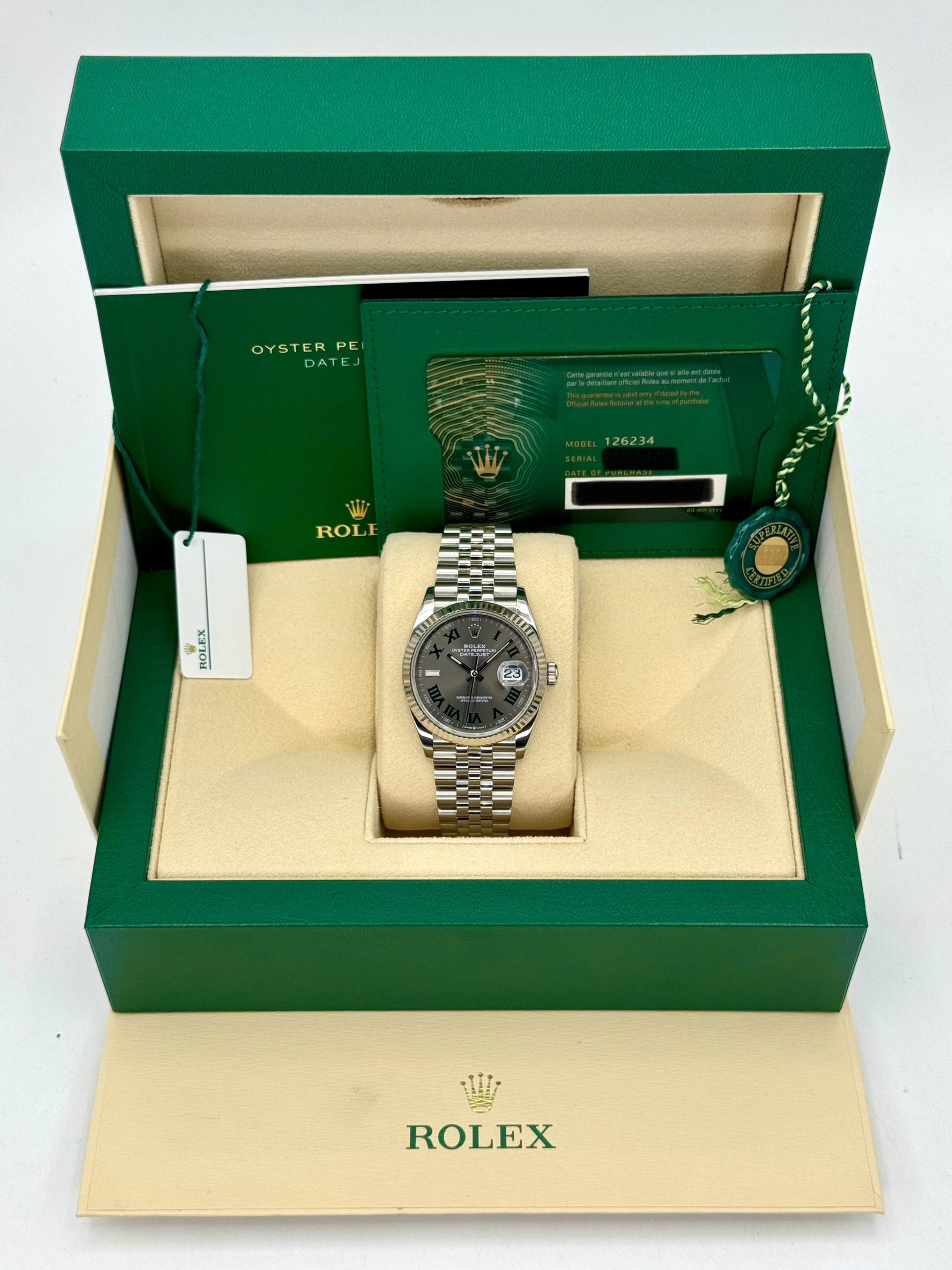 2021 Rolex Datejust 36mm 126234 Jubilee Wimbledon Dial - Image 11