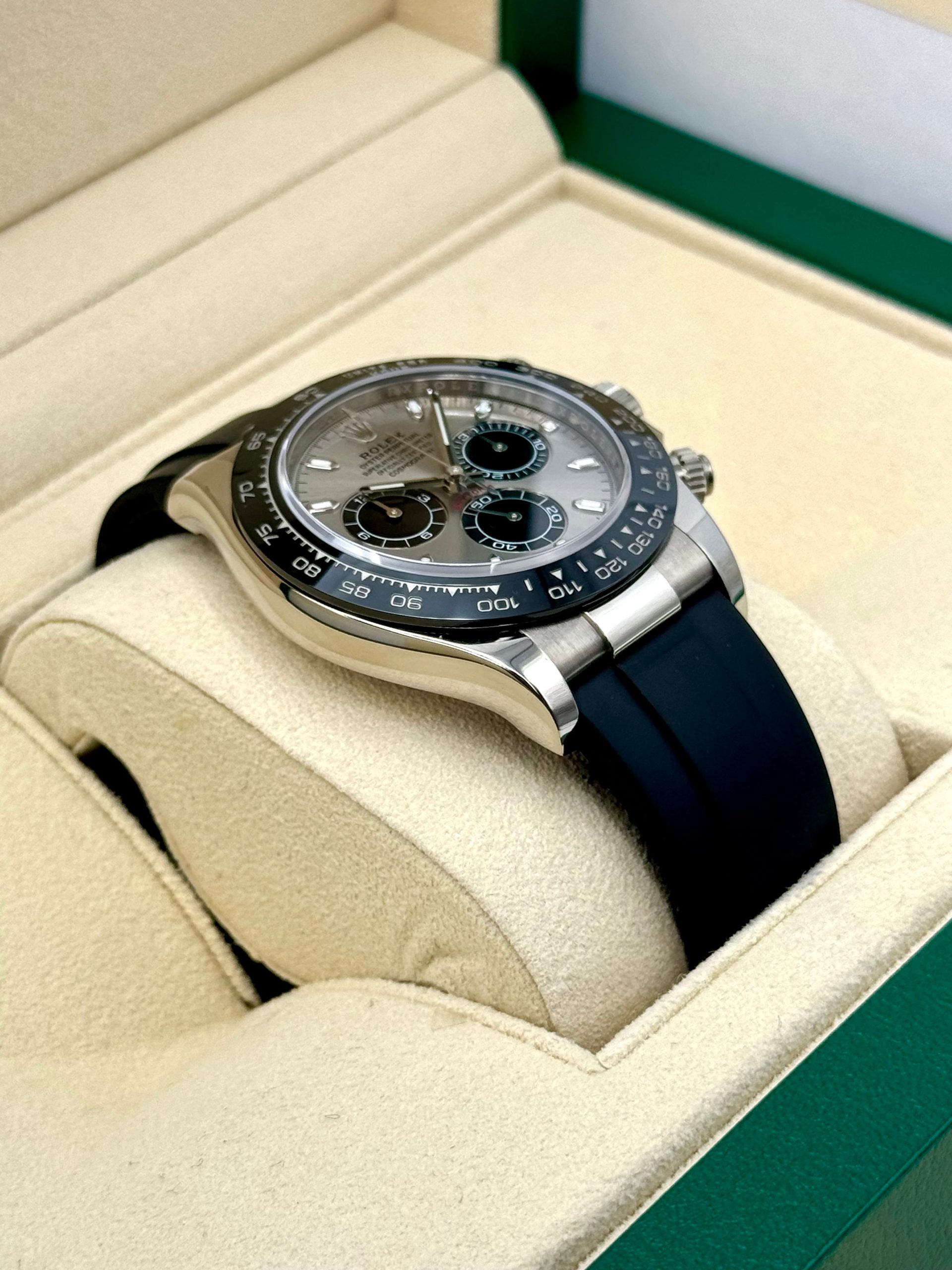 2022 Rolex Daytona 40mm 116519LN White Gold Silver Ghost Dial - Image 6