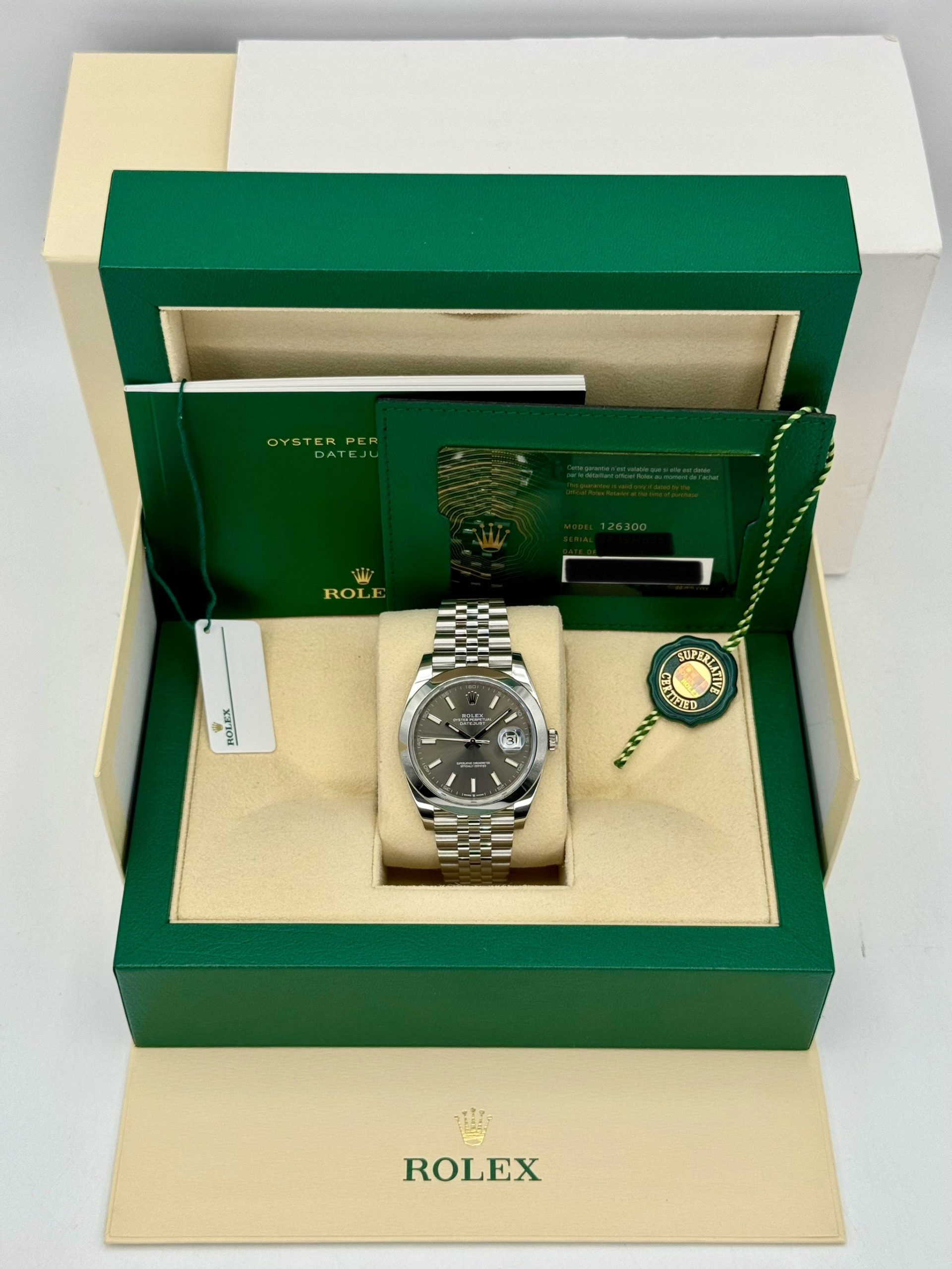 Rolex 2023 Datejust 41mm 126300 Stainless Steel Jubilee Rhodium Dial - Image 12