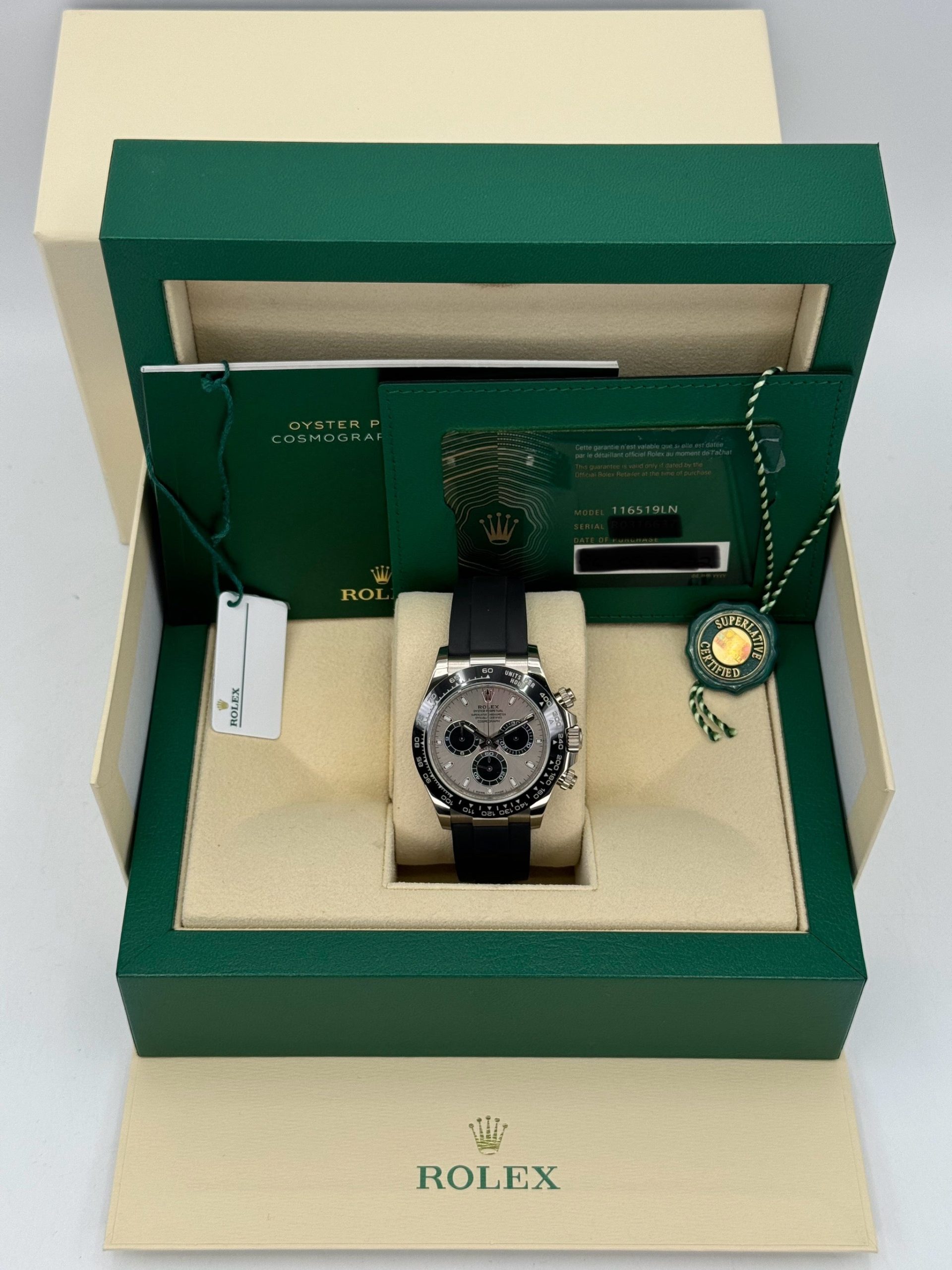 2022 Rolex Daytona 40mm 116519LN White Gold Silver Ghost Dial - Image 12