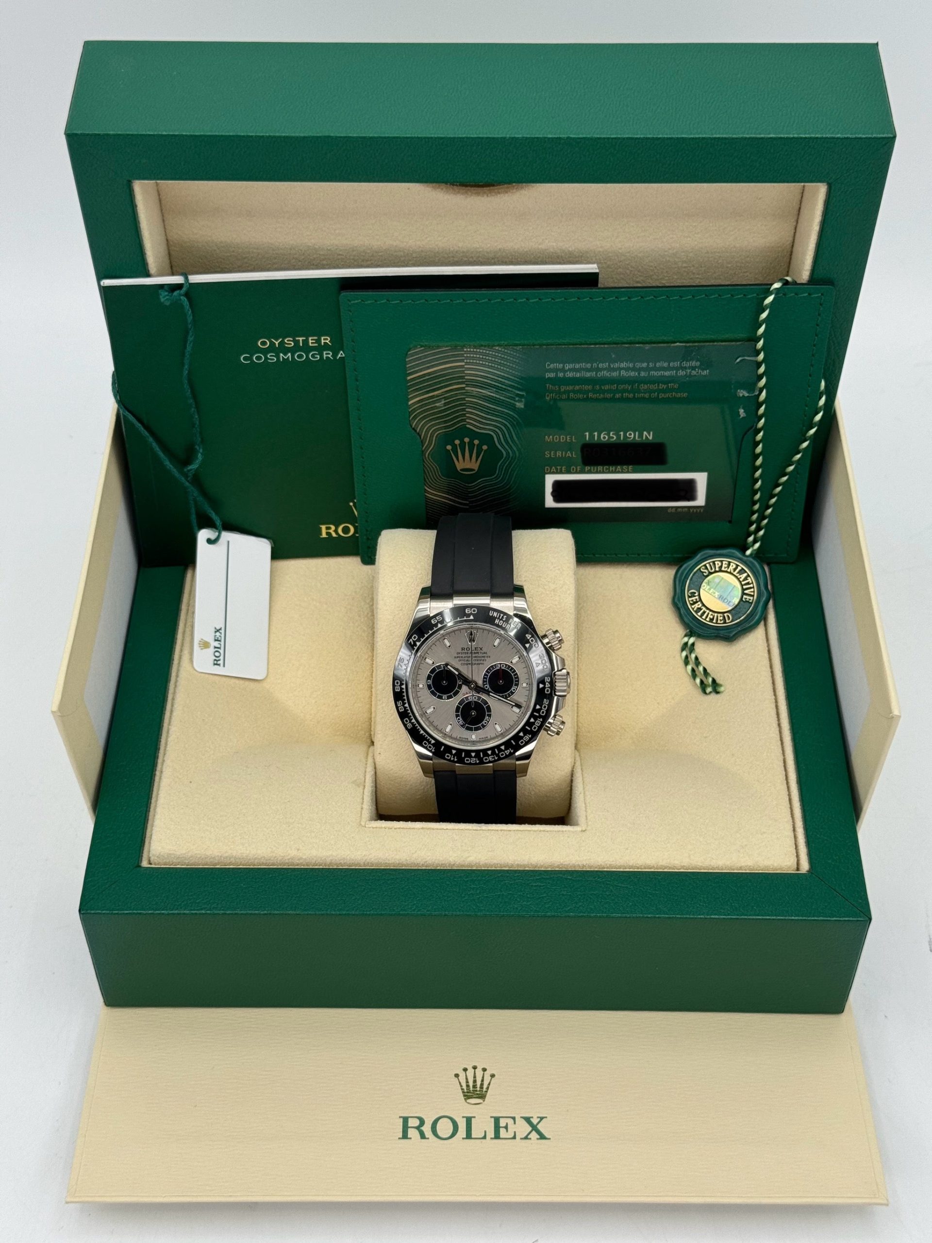 2022 Rolex Daytona 40mm 116519LN White Gold Silver Ghost Dial - Image 11