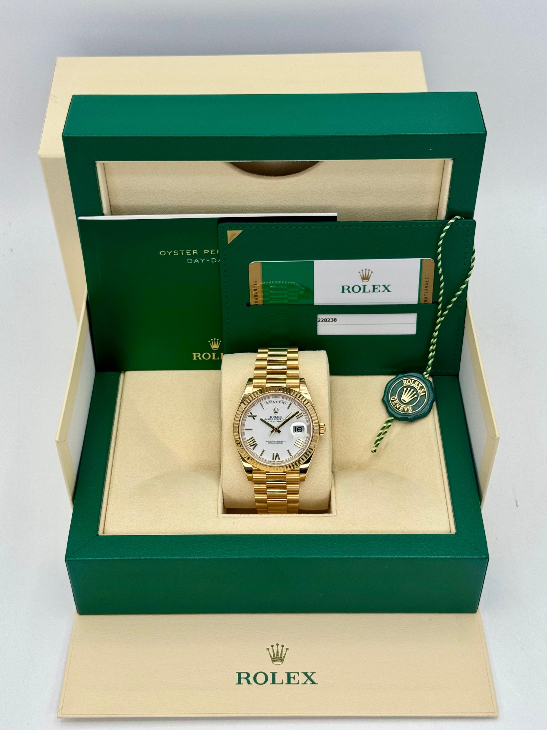 2019 Rolex Day-Date 40mm 228238 Presidential White Dial - Image 12