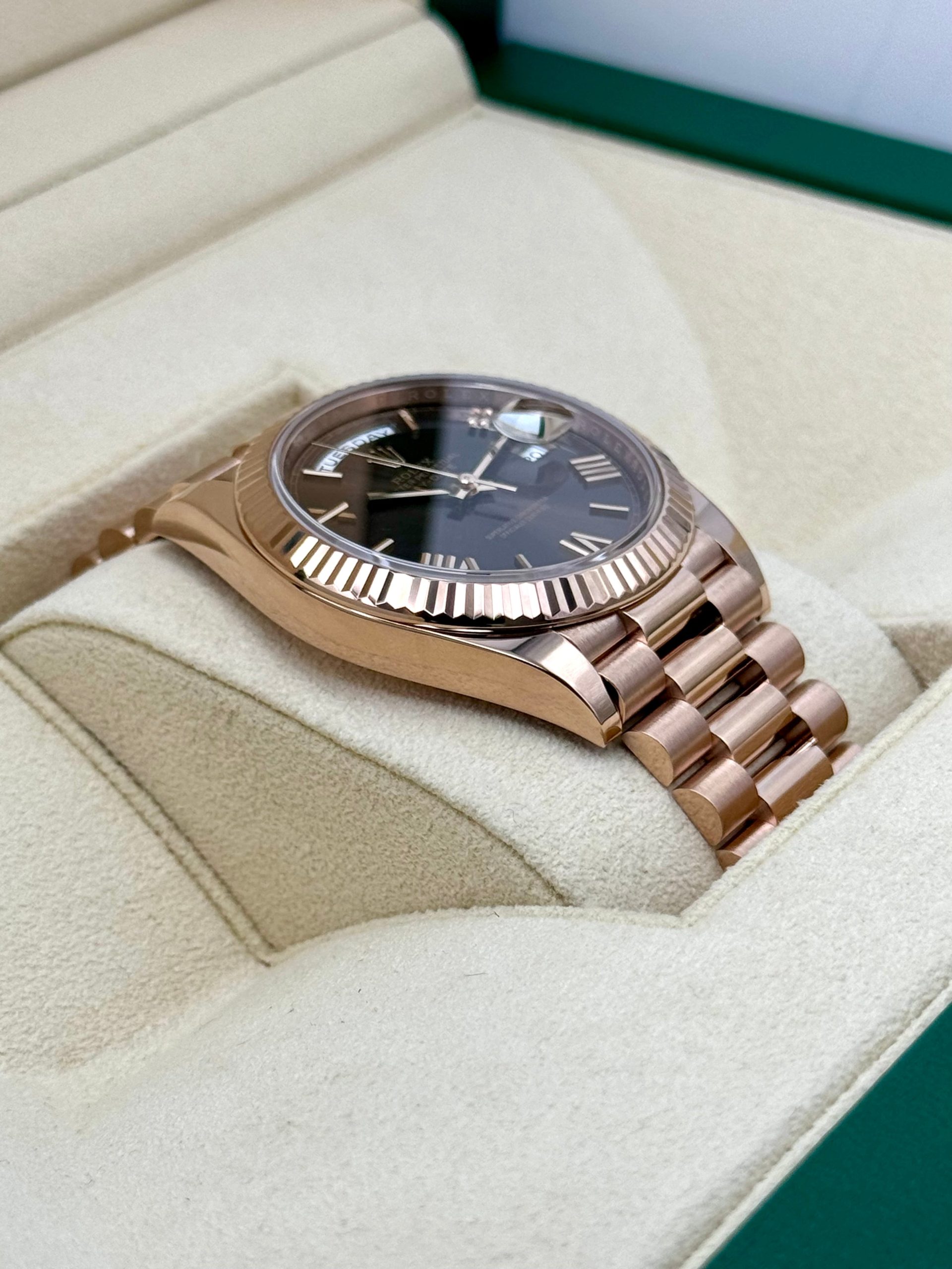 2024 Rolex Day-Date 40mm 228235 Rose Gold Chocolate Dial - Image 6