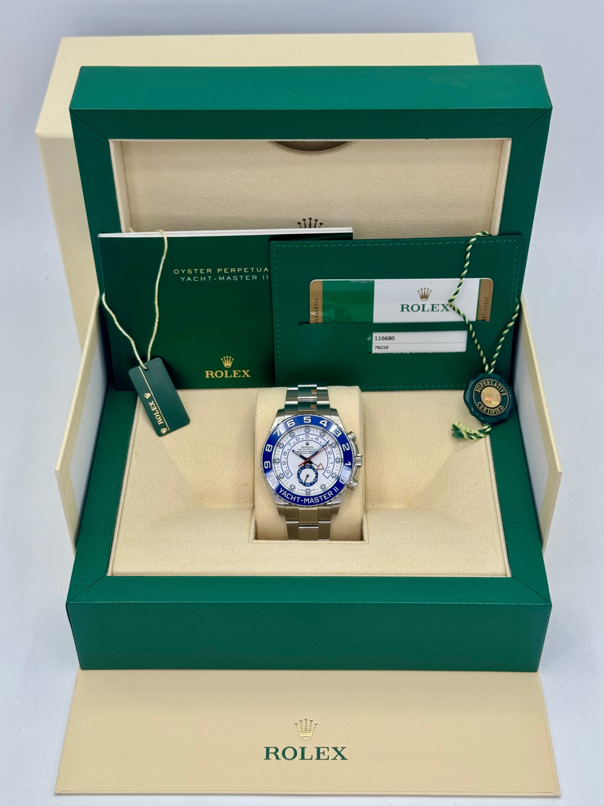 2016 Rolex Yacht-Master II 44mm 116680 Stainless Steel White Dial - Image 12