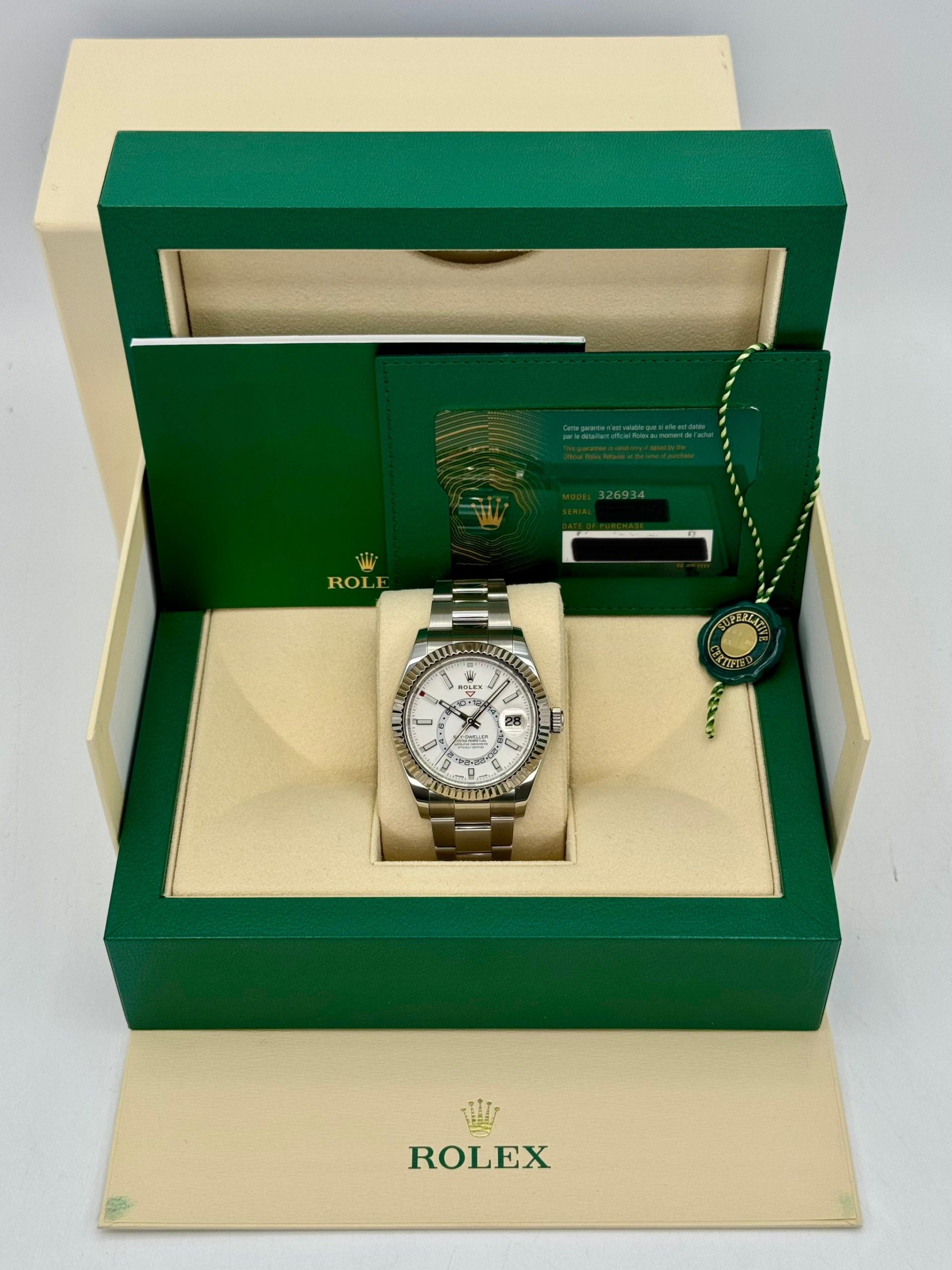 2023 Rolex Sky-Dweller 42mm 326934 Stainless Steel Oyster White Dial - Image 12