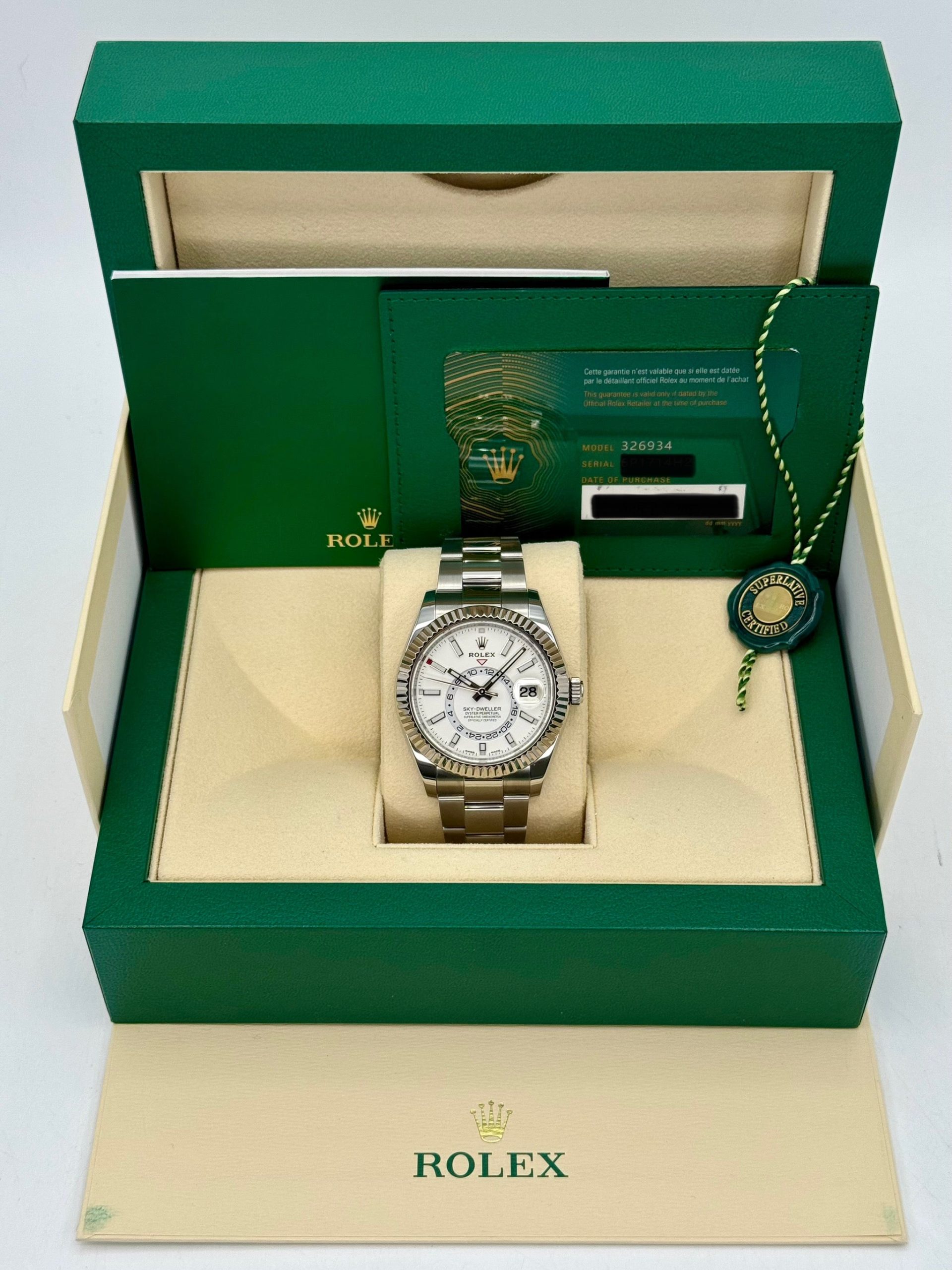 2023 Rolex Sky-Dweller 42mm 326934 Stainless Steel Oyster White Dial - Image 11