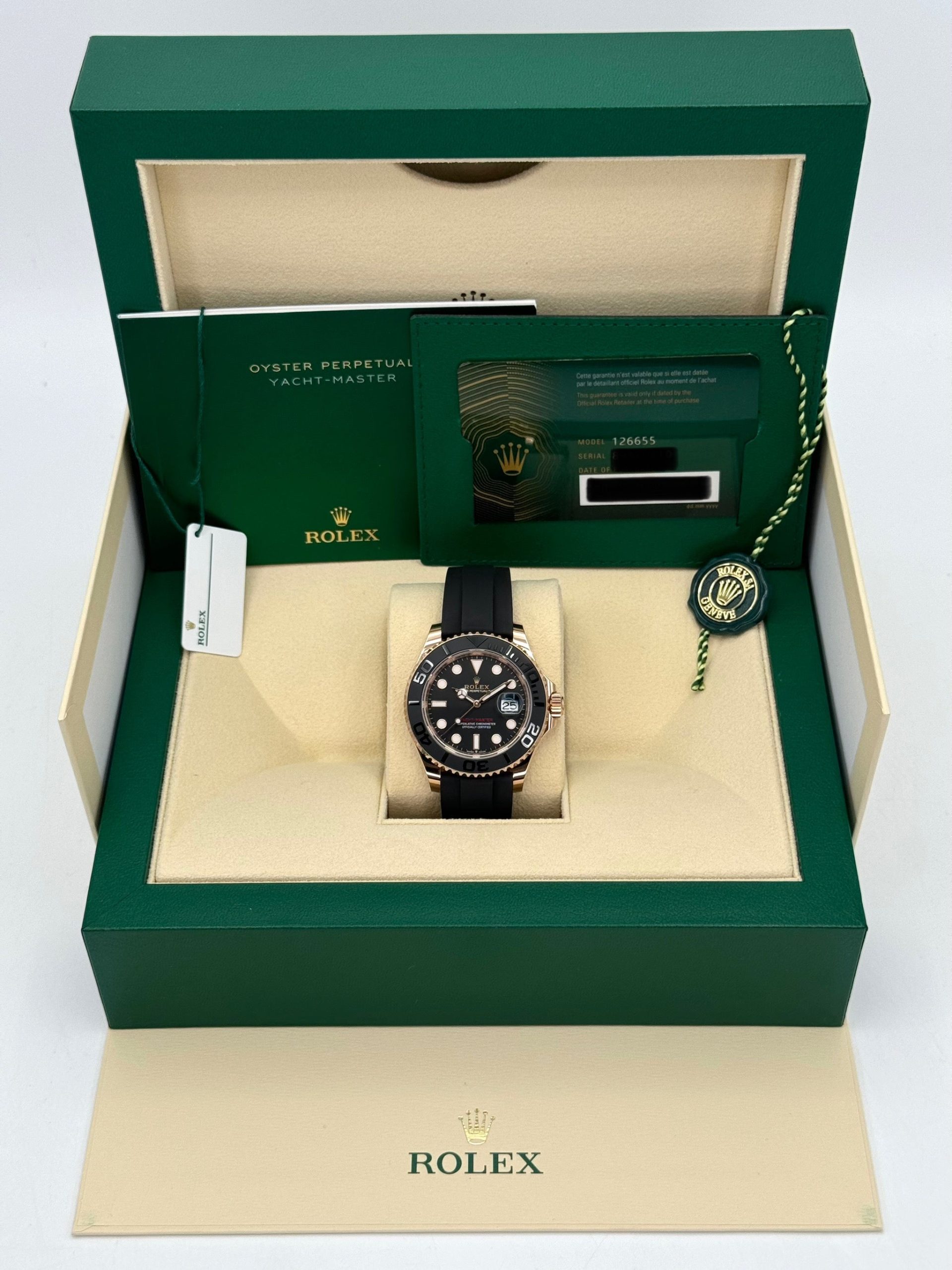 2024 Rolex Yacht-Master 40mm 126655 Rose Gold Oysterflex Black Dial - Image 9