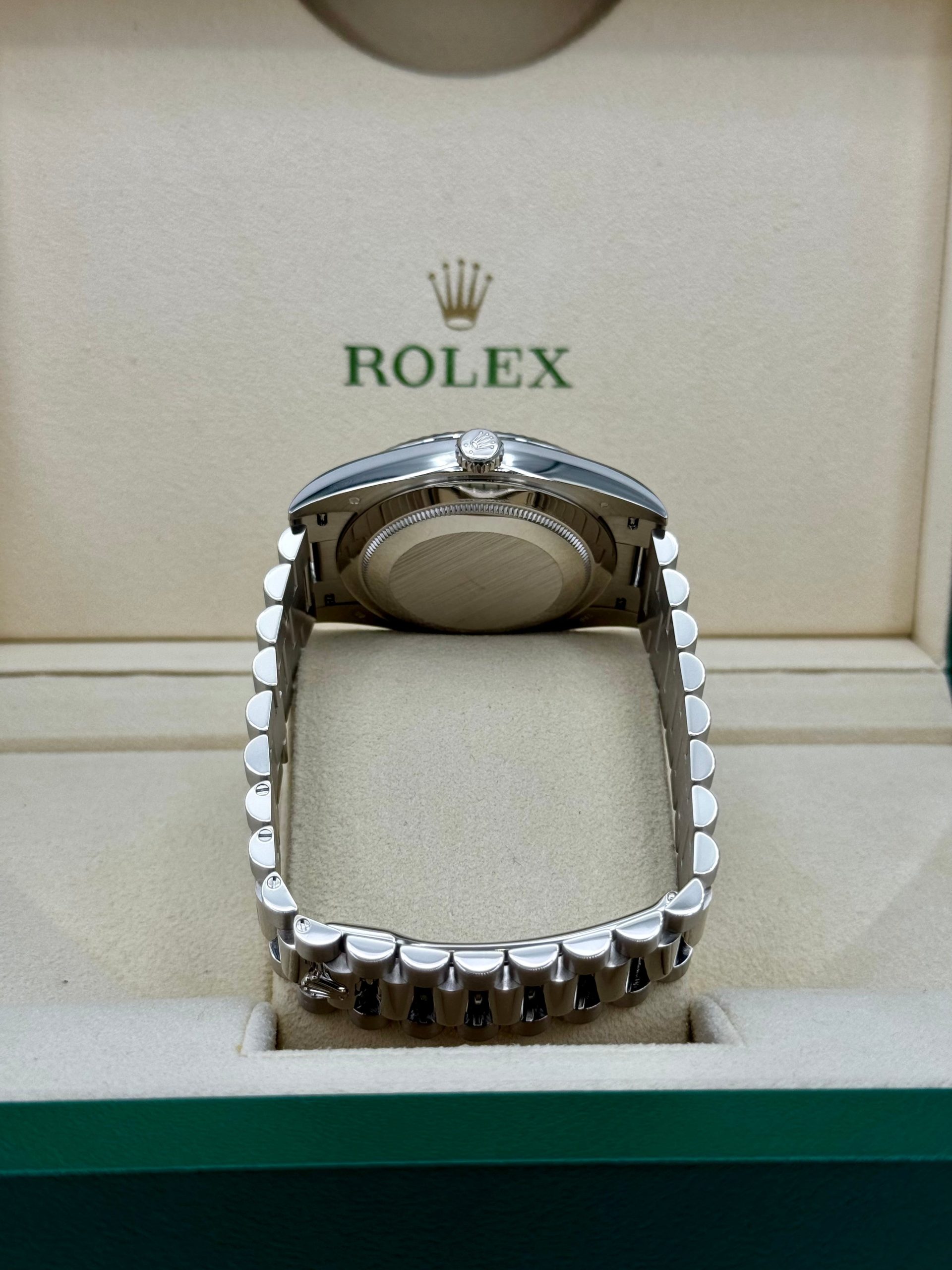 2023 Rolex Day-Date 40mm 228239 White Gold Olive Dial - Image 9