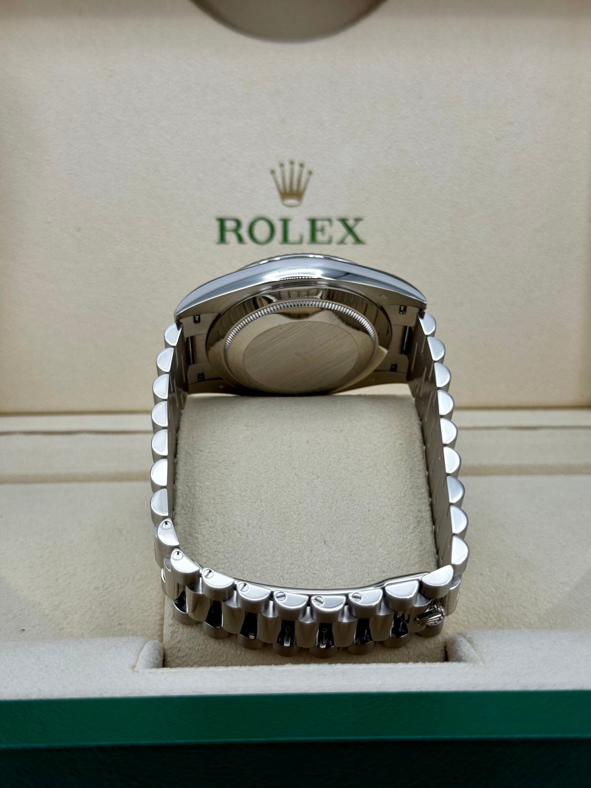 2023 Rolex Day-Date 40mm 228239 White Gold Olive Dial - Image 10