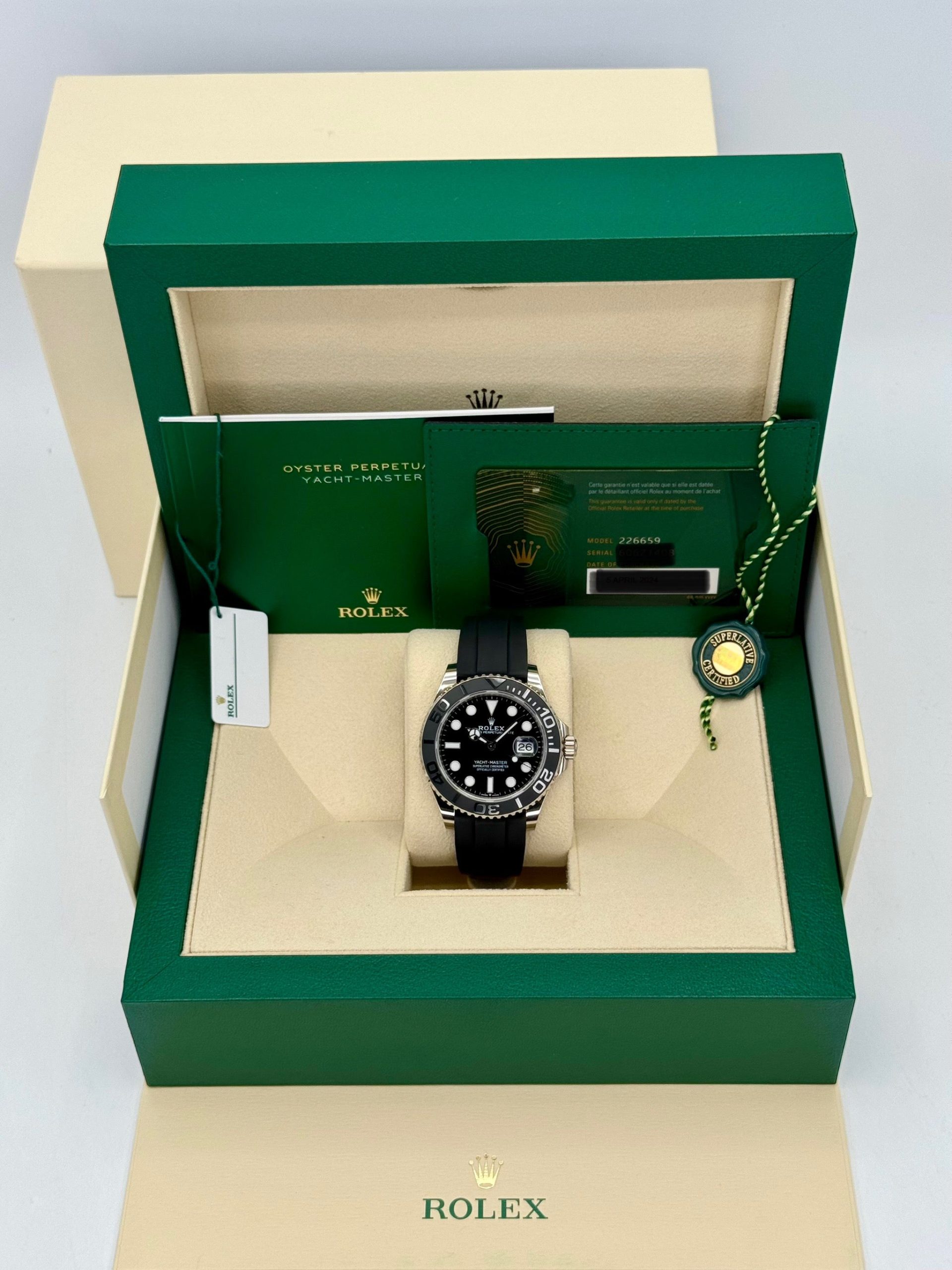 NEW 2024 Rolex Yacht-Master 42mm 226659 White Gold Oysterflex Black Dial - Image 12