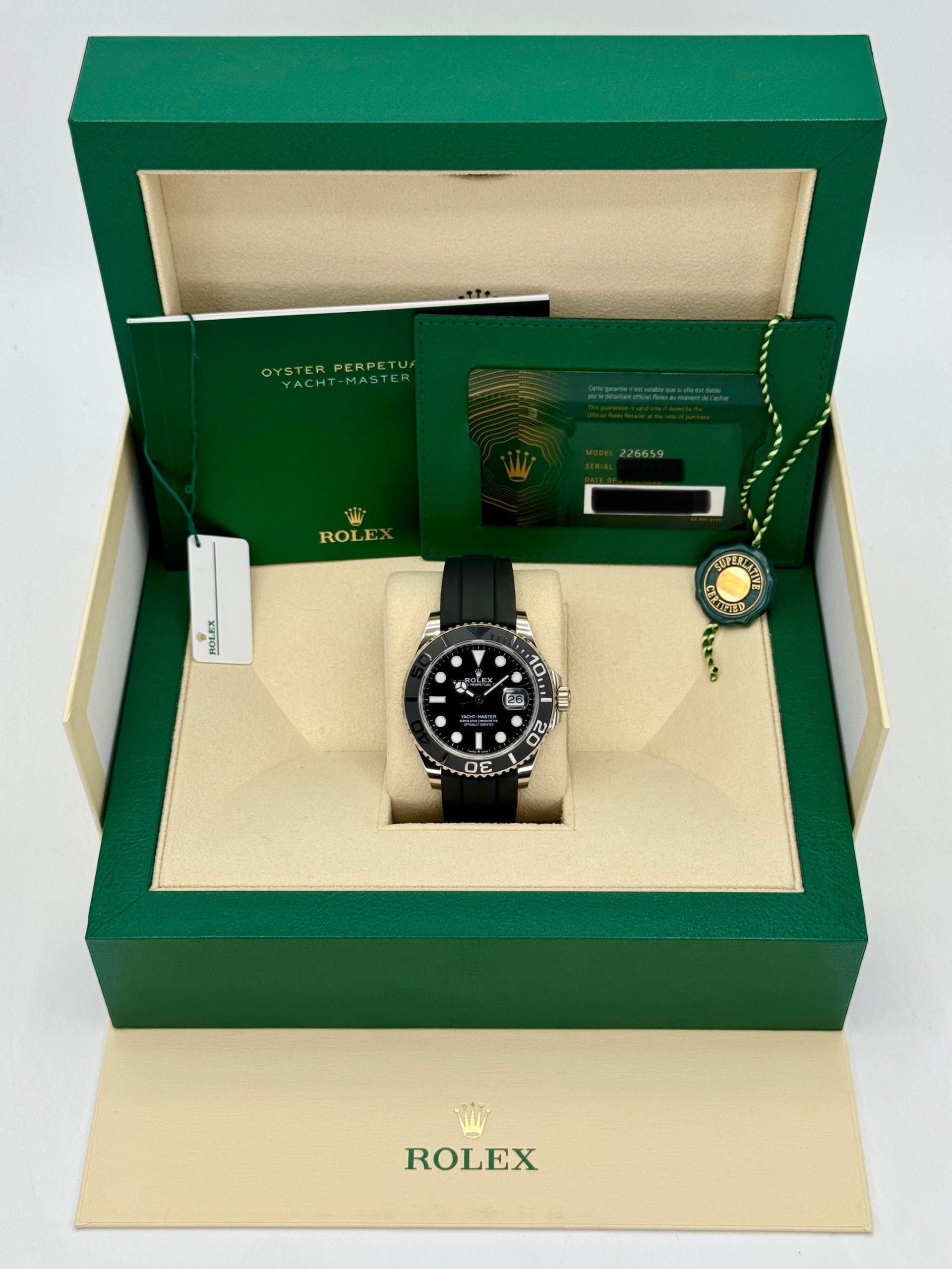 NEW 2024 Rolex Yacht-Master 42mm 226659 White Gold Oysterflex Black Dial - Image 11