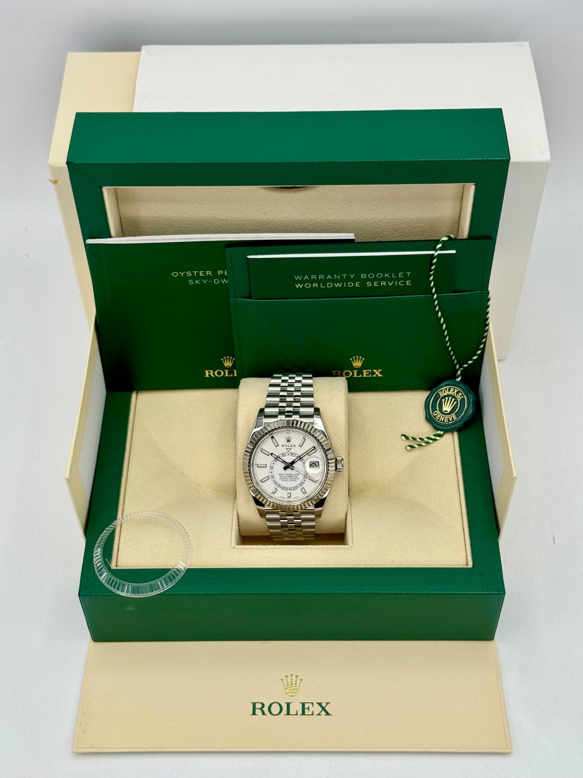 2022 Rolex Sky-Dweller 42mm 326934 Stainless Steel Jubilee White Dial - Image 12