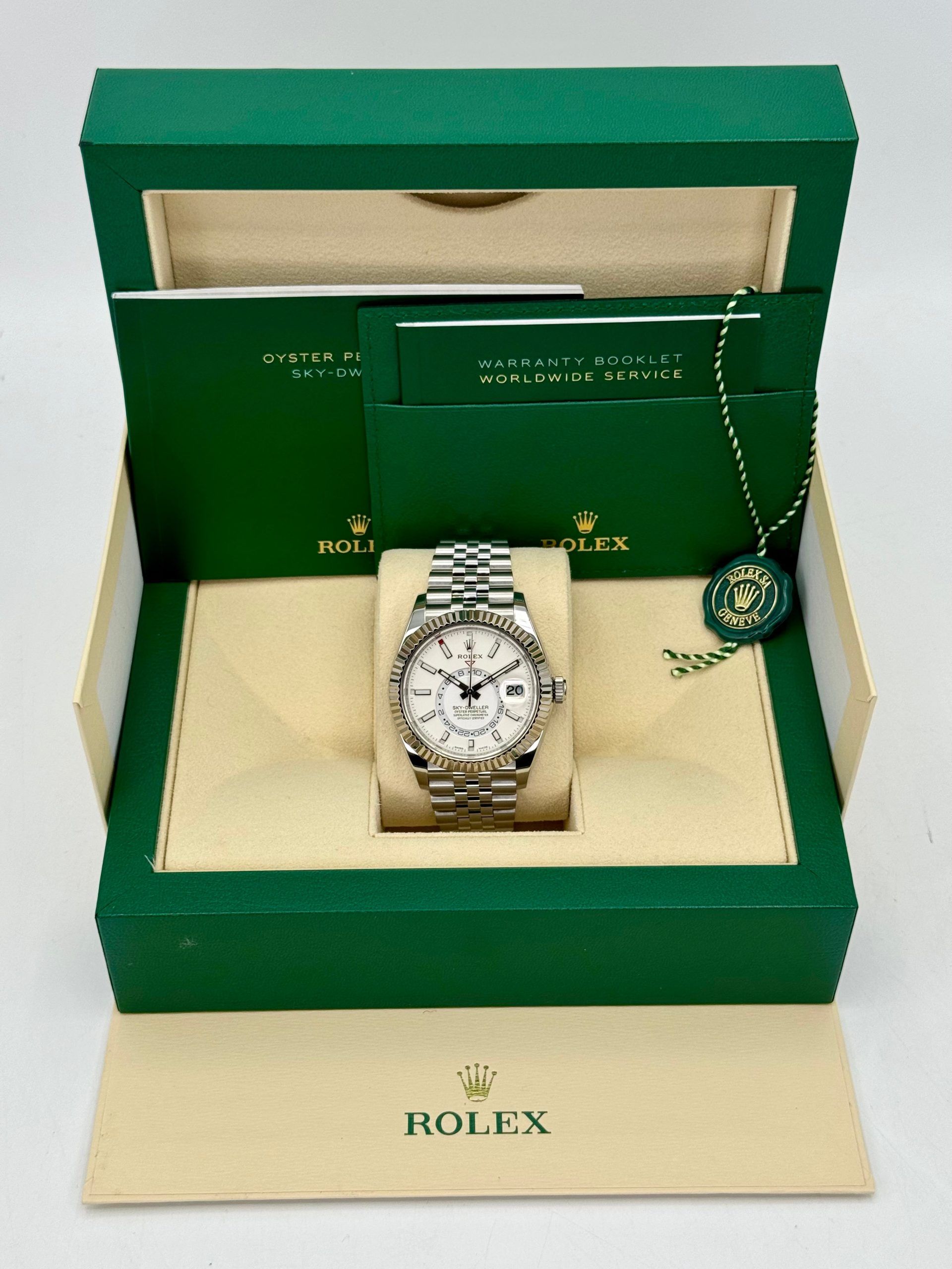 2022 Rolex Sky-Dweller 42mm 326934 Stainless Steel Jubilee White Dial - Image 11