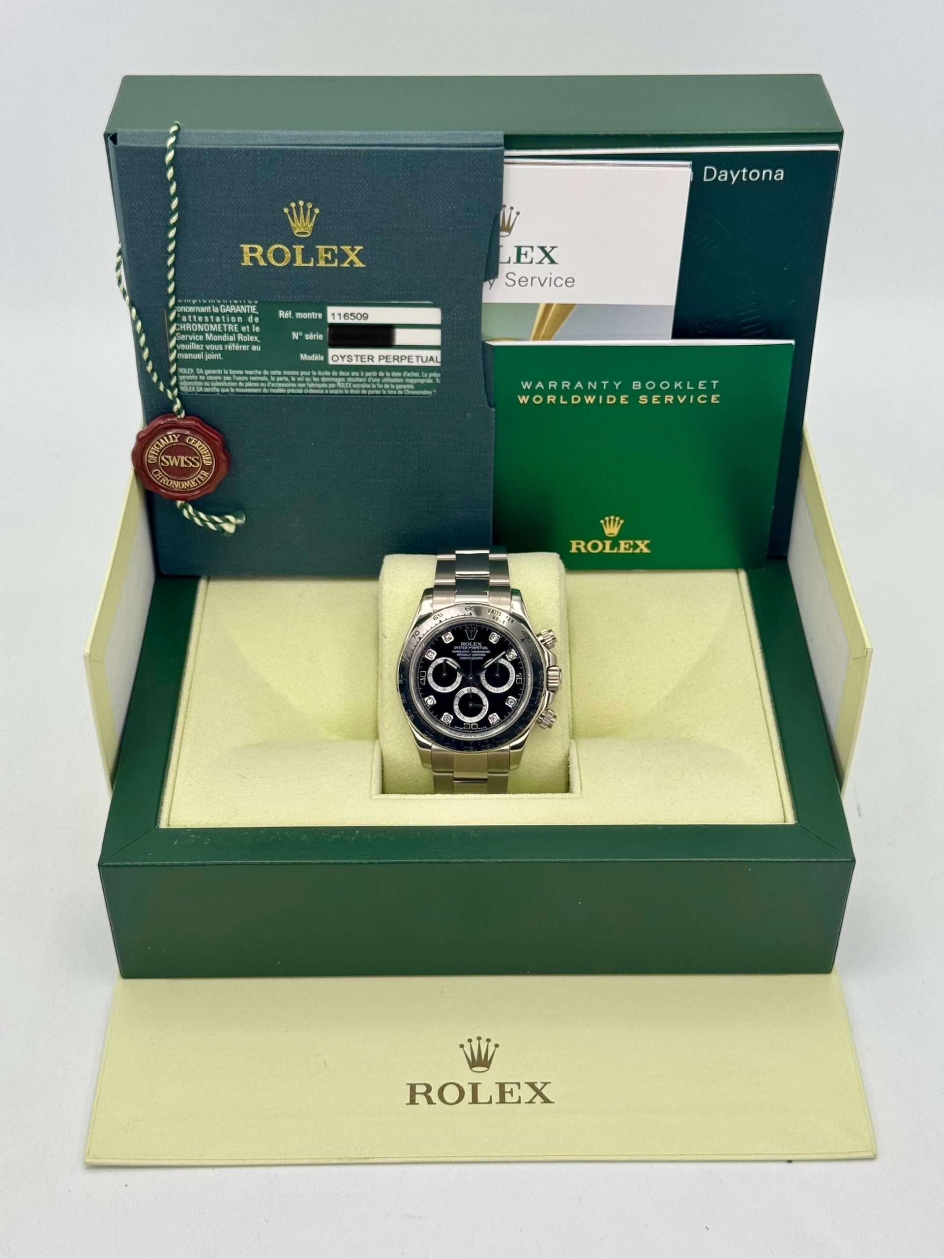 2009 Rolex Daytona 40mm 116509 White Gold Black Diamond Dial - Image 8