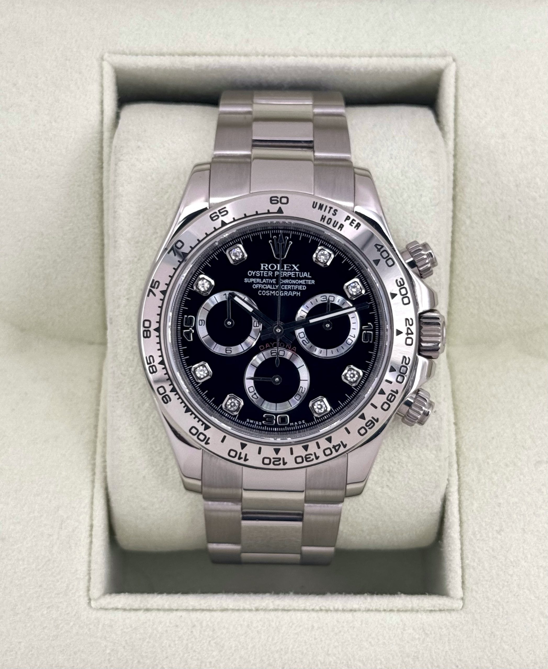 2009 Rolex Daytona 40mm 116509 White Gold Black Diamond Dial