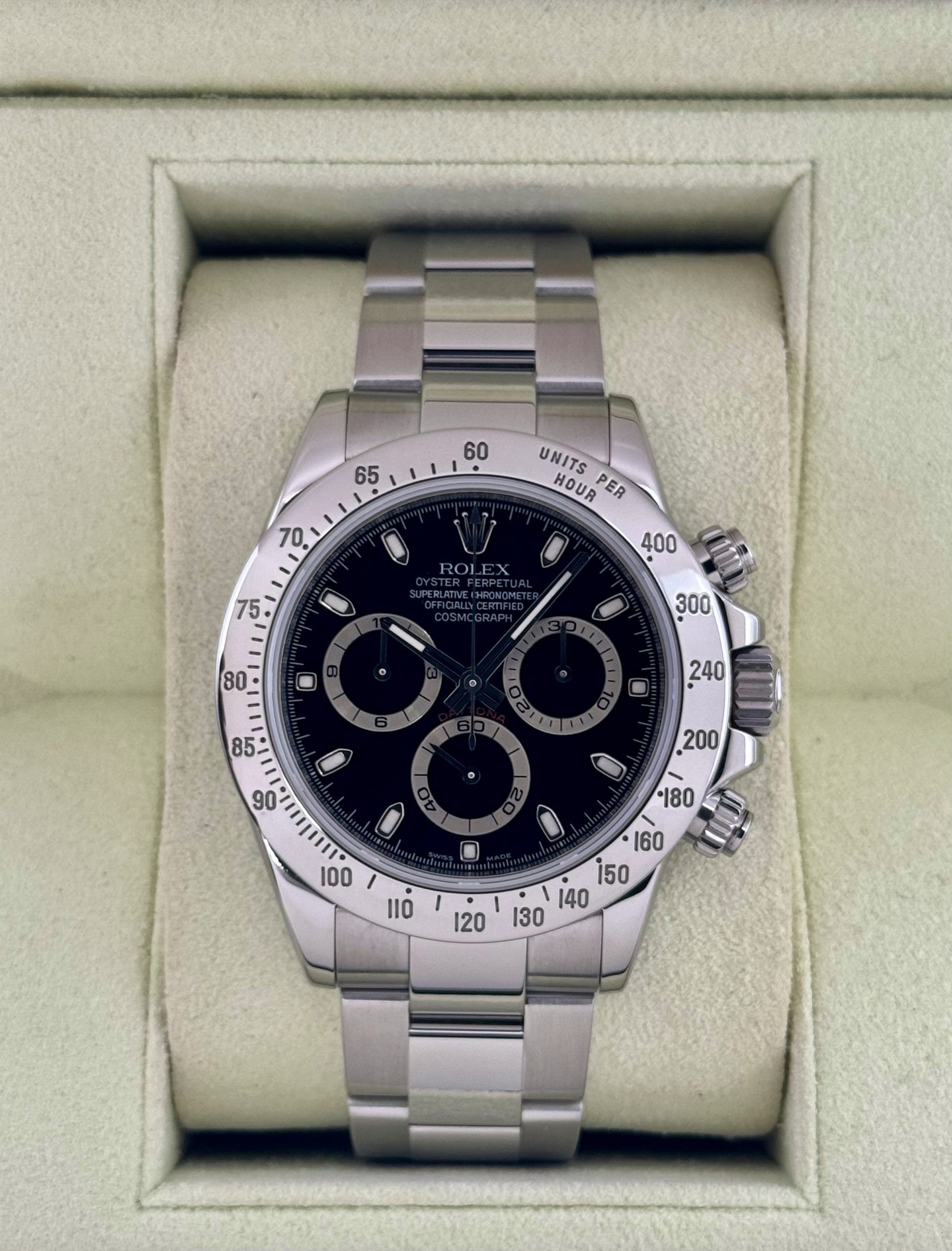 2009 Rolex Daytona 40mm 116520 Stainless Steel Black Dial