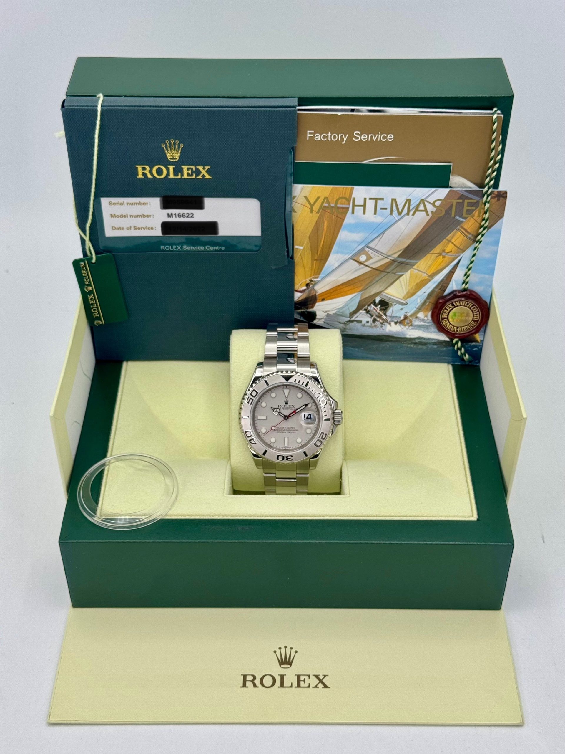 2010 Rolex Yacht-Master 40mm 16622 Platinum Bezel and Dial - Image 9