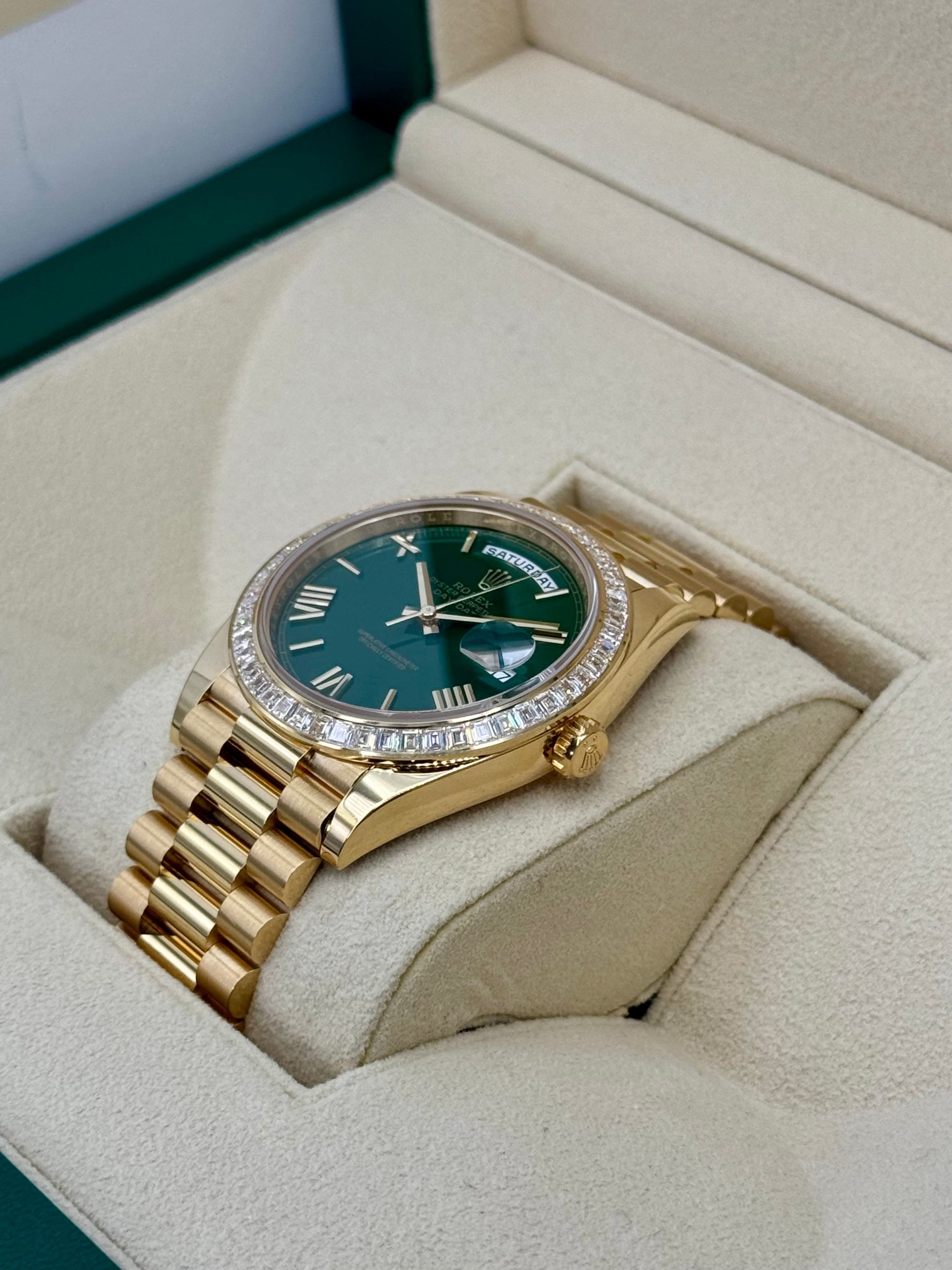 2023 Rolex Day-Date 40mm 228398TBR Presidential Yellow Gold Green Dial - Image 5
