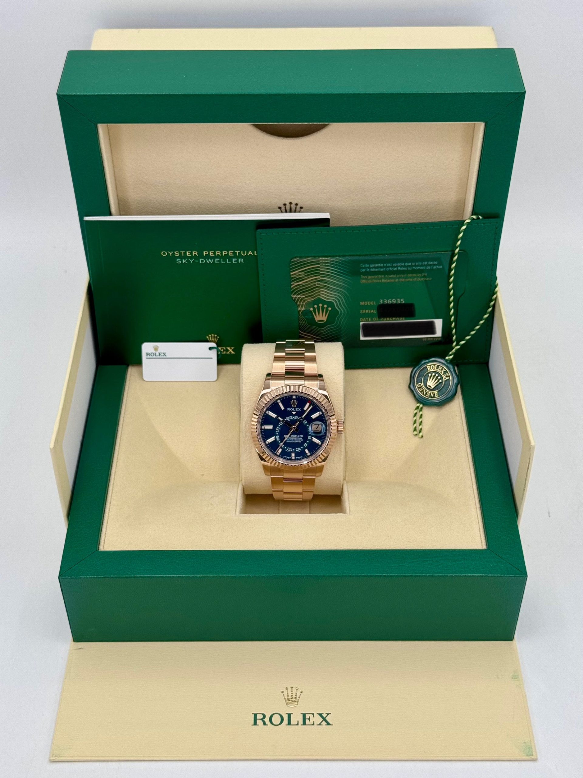 2023 Rolex Sky-Dweller 42mm 336935 Rose Gold Blue Dial - Image 9