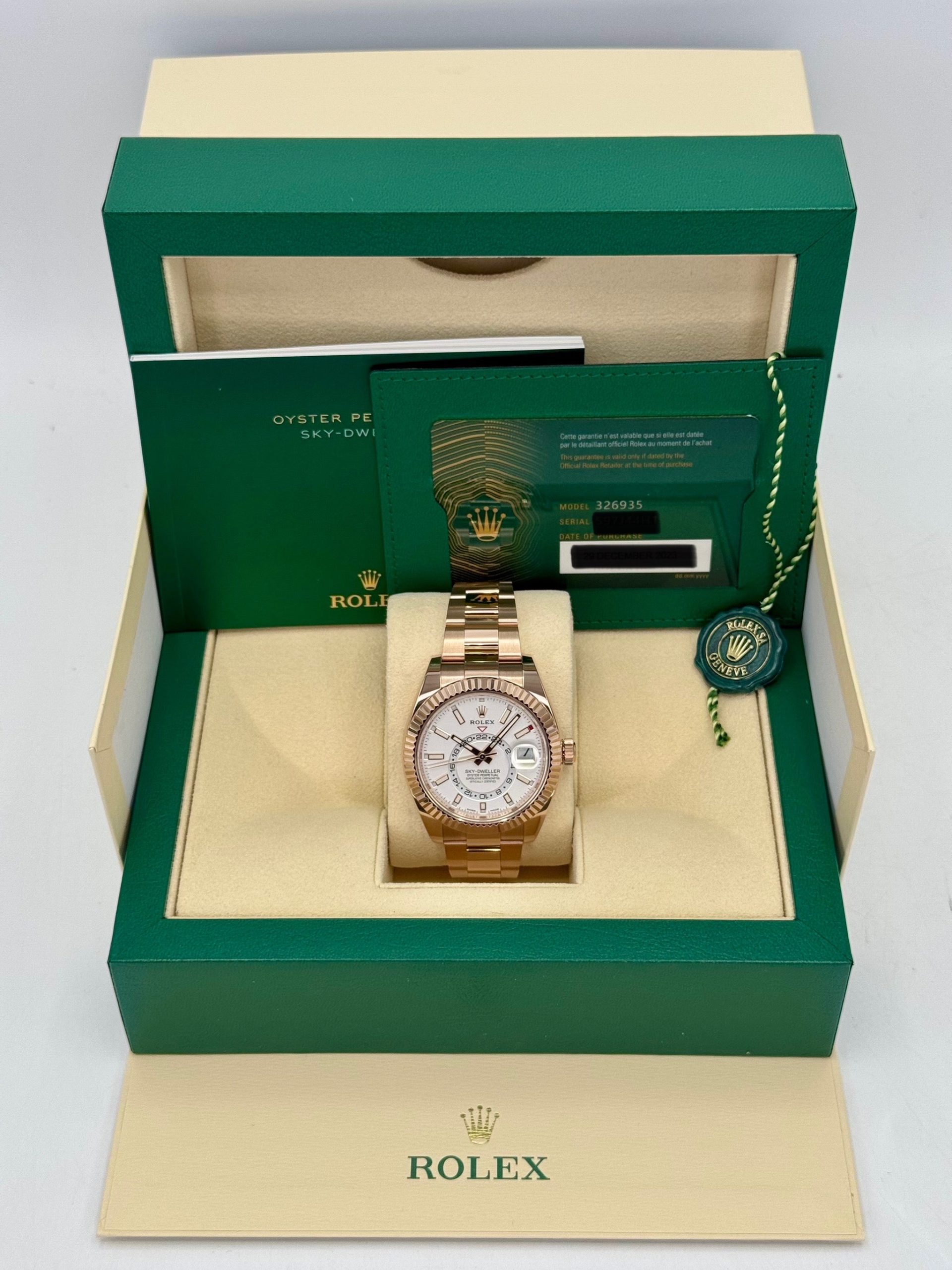 2023 Rolex Sky-Dweller 42mm 326935 Rose Gold White Dial - Image 9